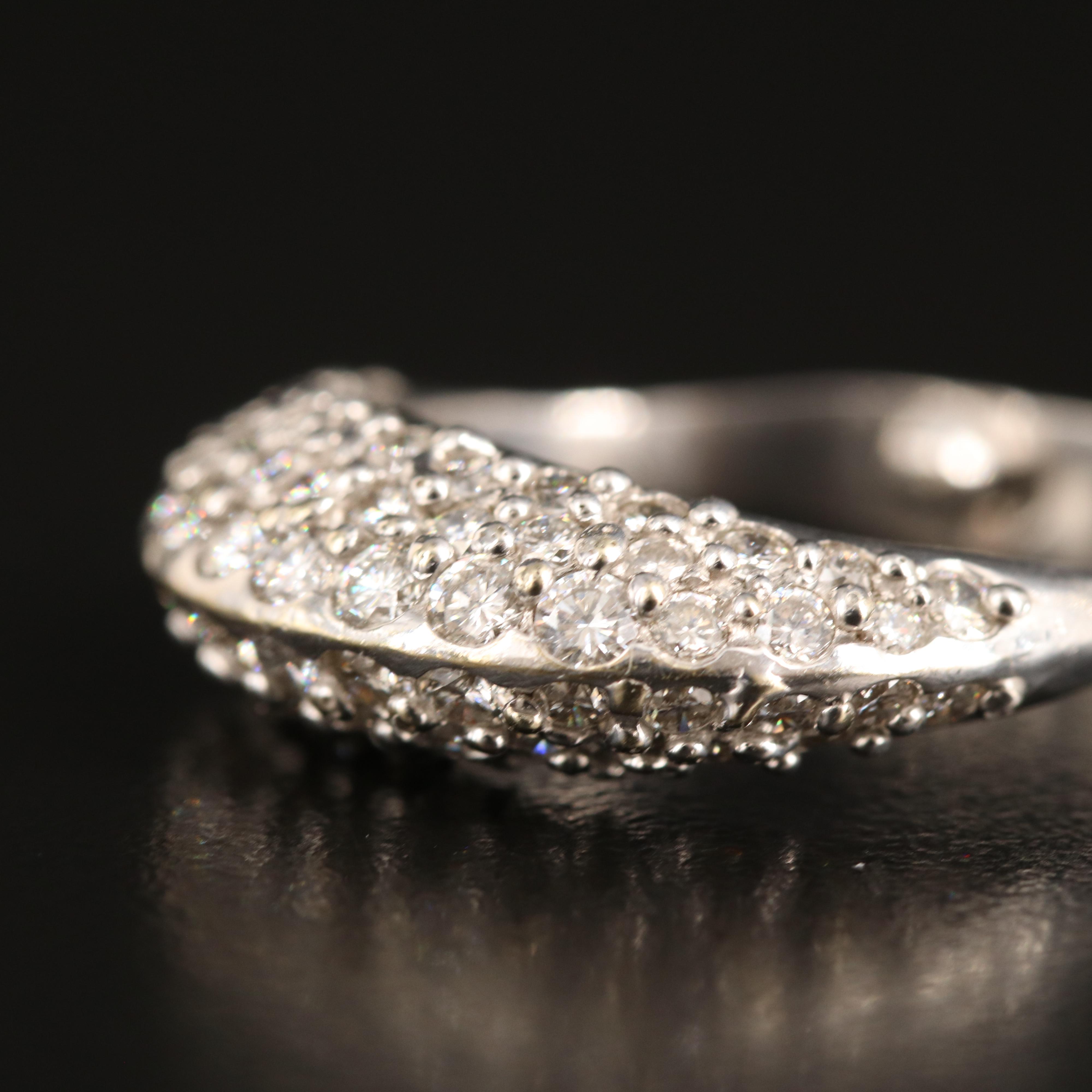 18K 2.00 CTW Pavé Diamond Knife-Edge Ring