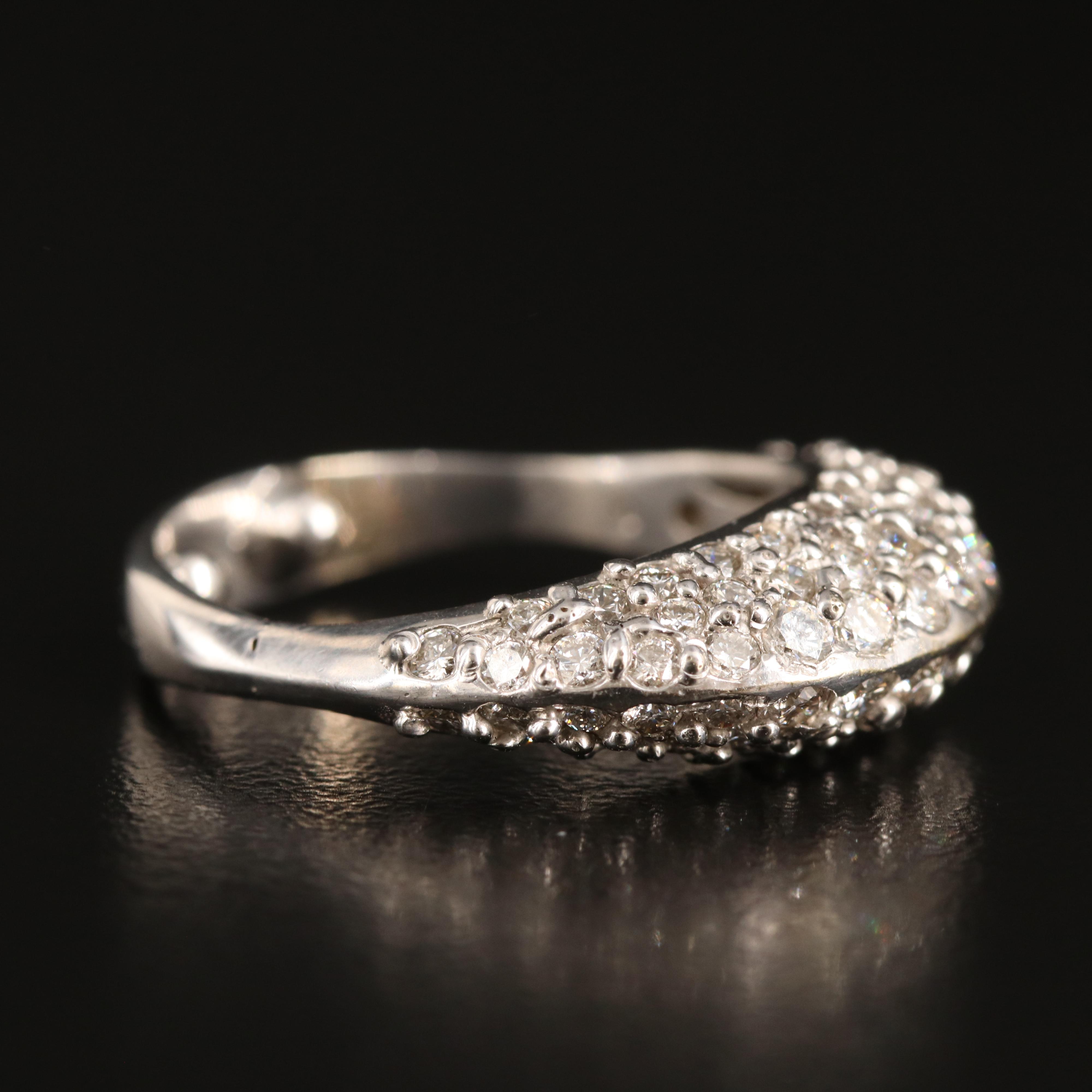 18K 2.00 CTW Pavé Diamond Knife-Edge Ring