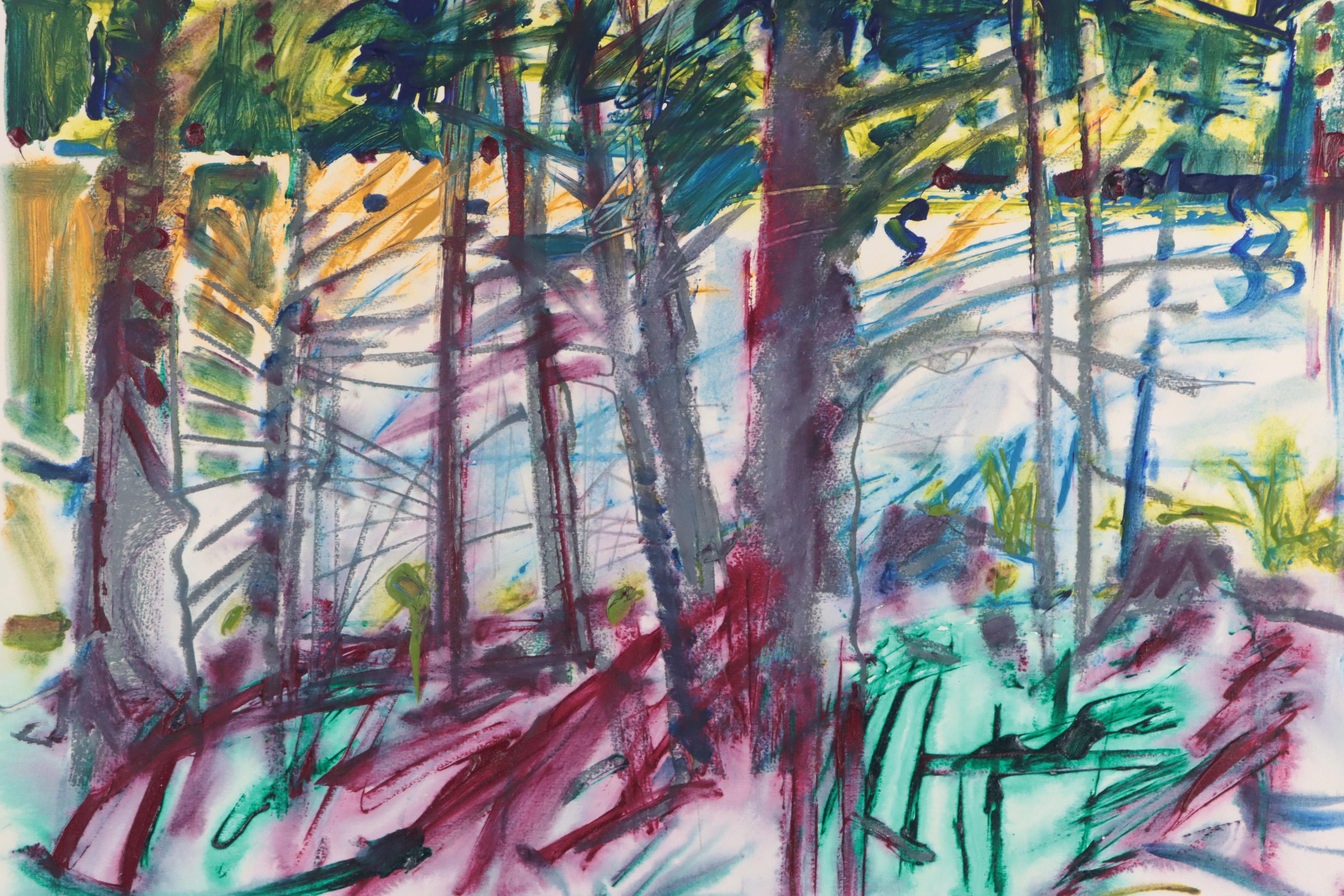 Jack Meanwell Abstract Landscape Mixed Media Painting