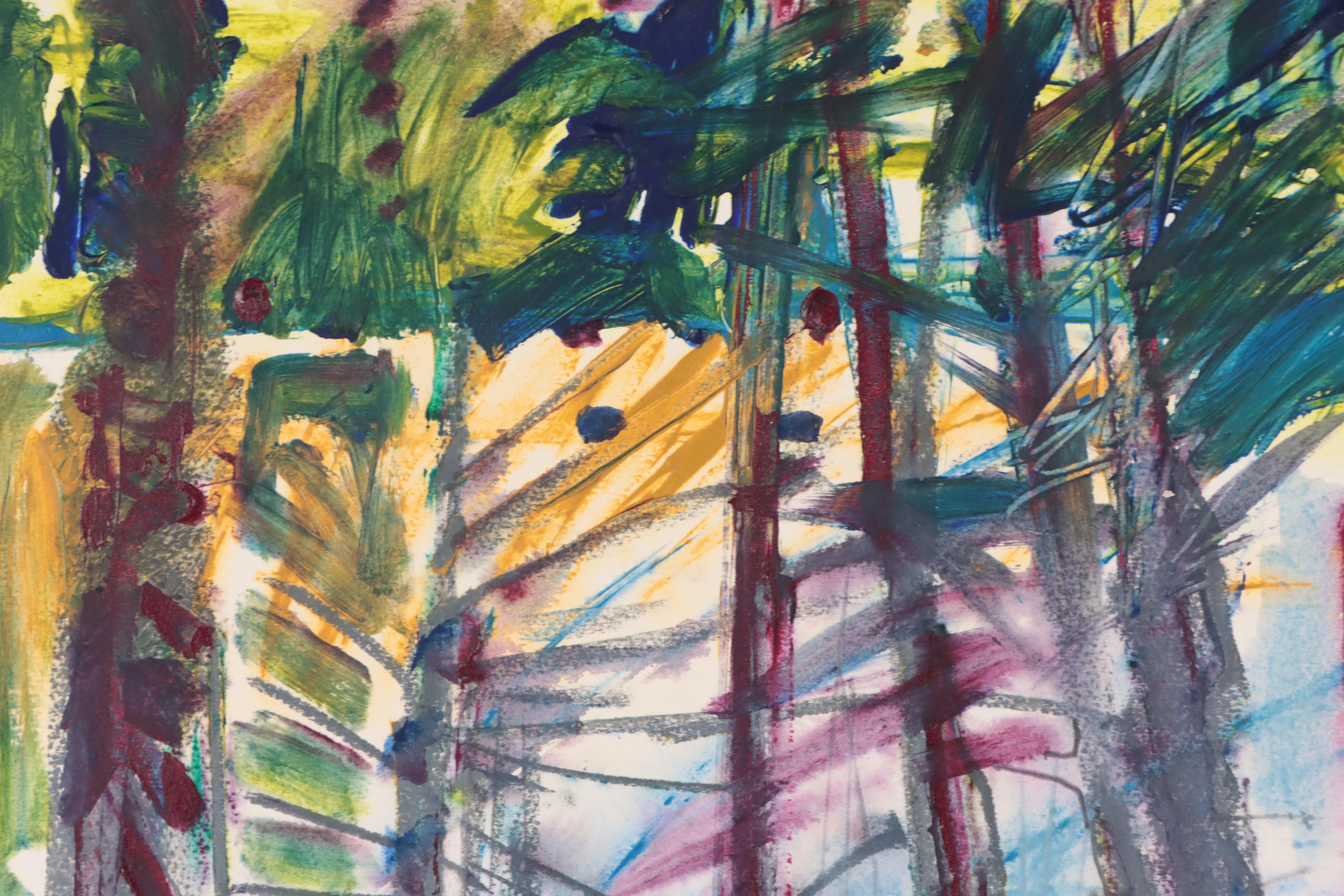 Jack Meanwell Abstract Landscape Mixed Media Painting