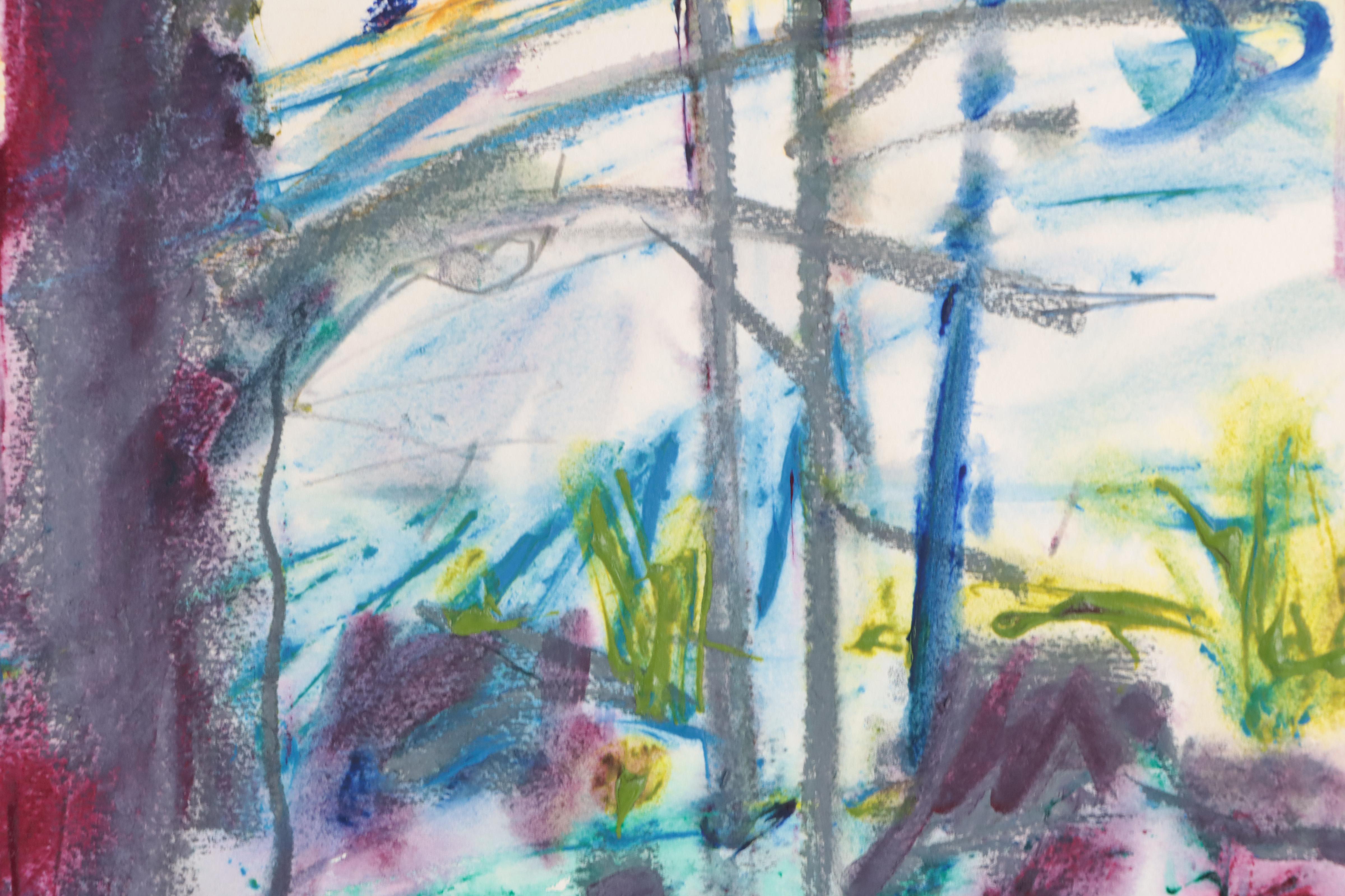 Jack Meanwell Abstract Landscape Mixed Media Painting