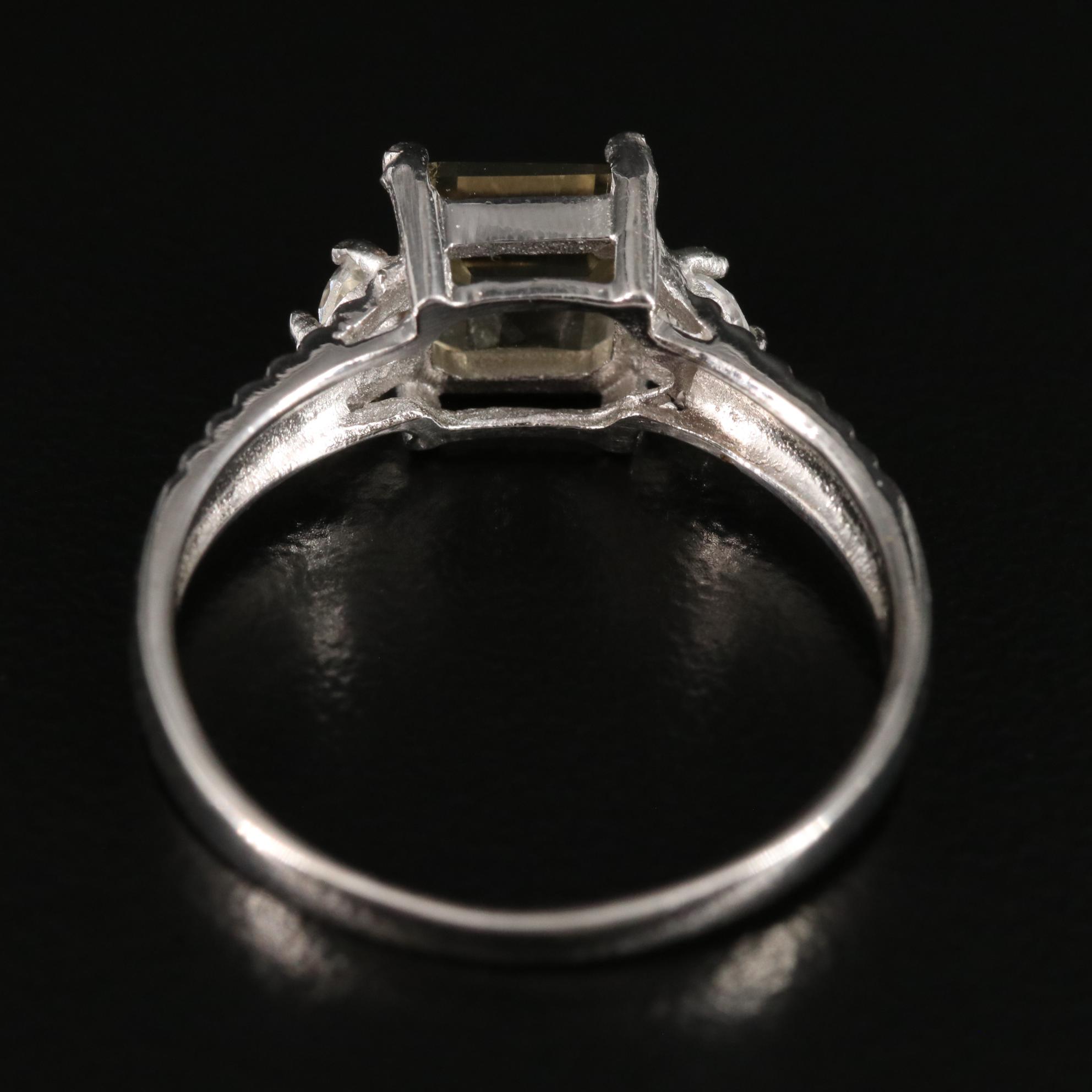 Sterling Citrine and White Topaz Ring
