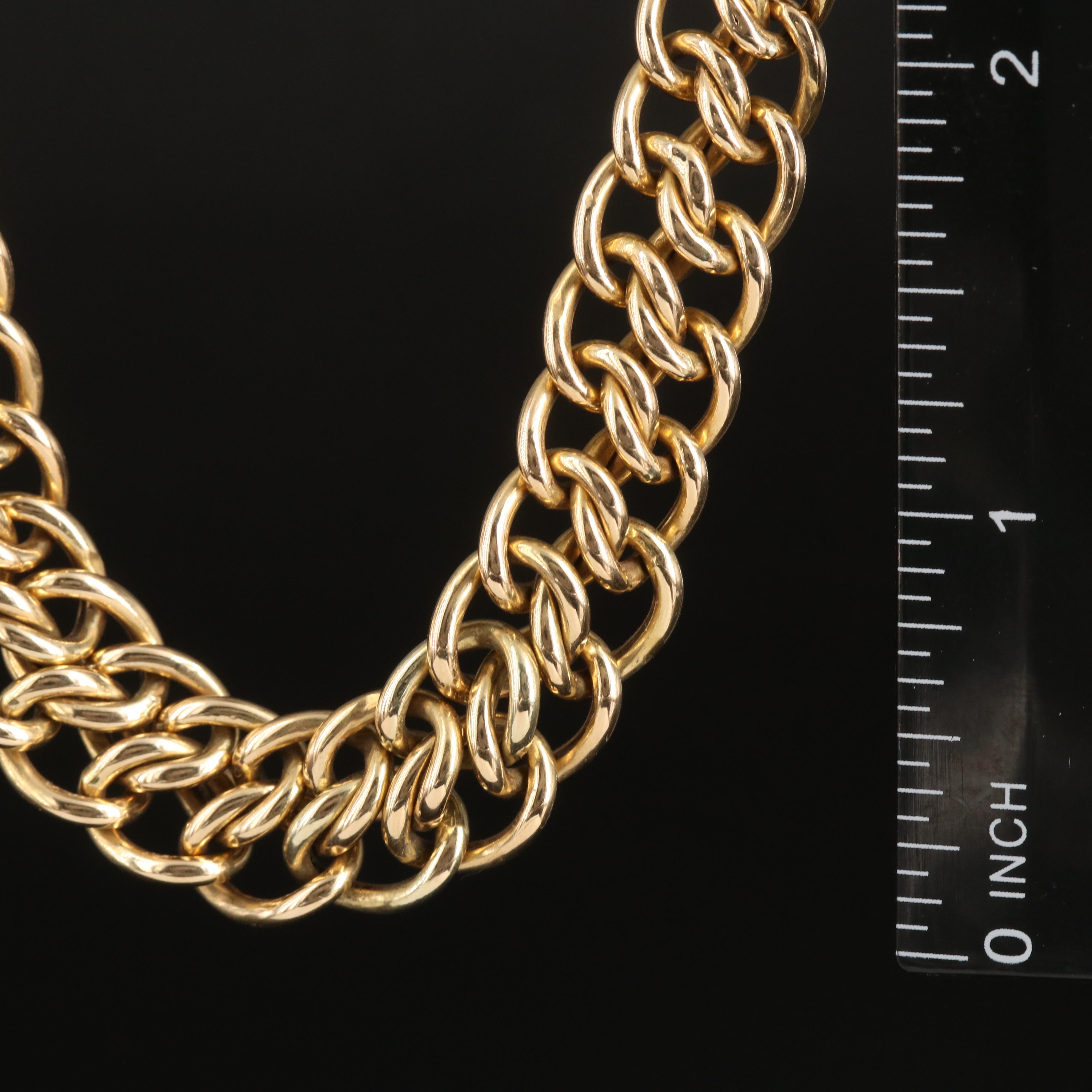 Italian 14K Graduated Fancy Link Necklace
