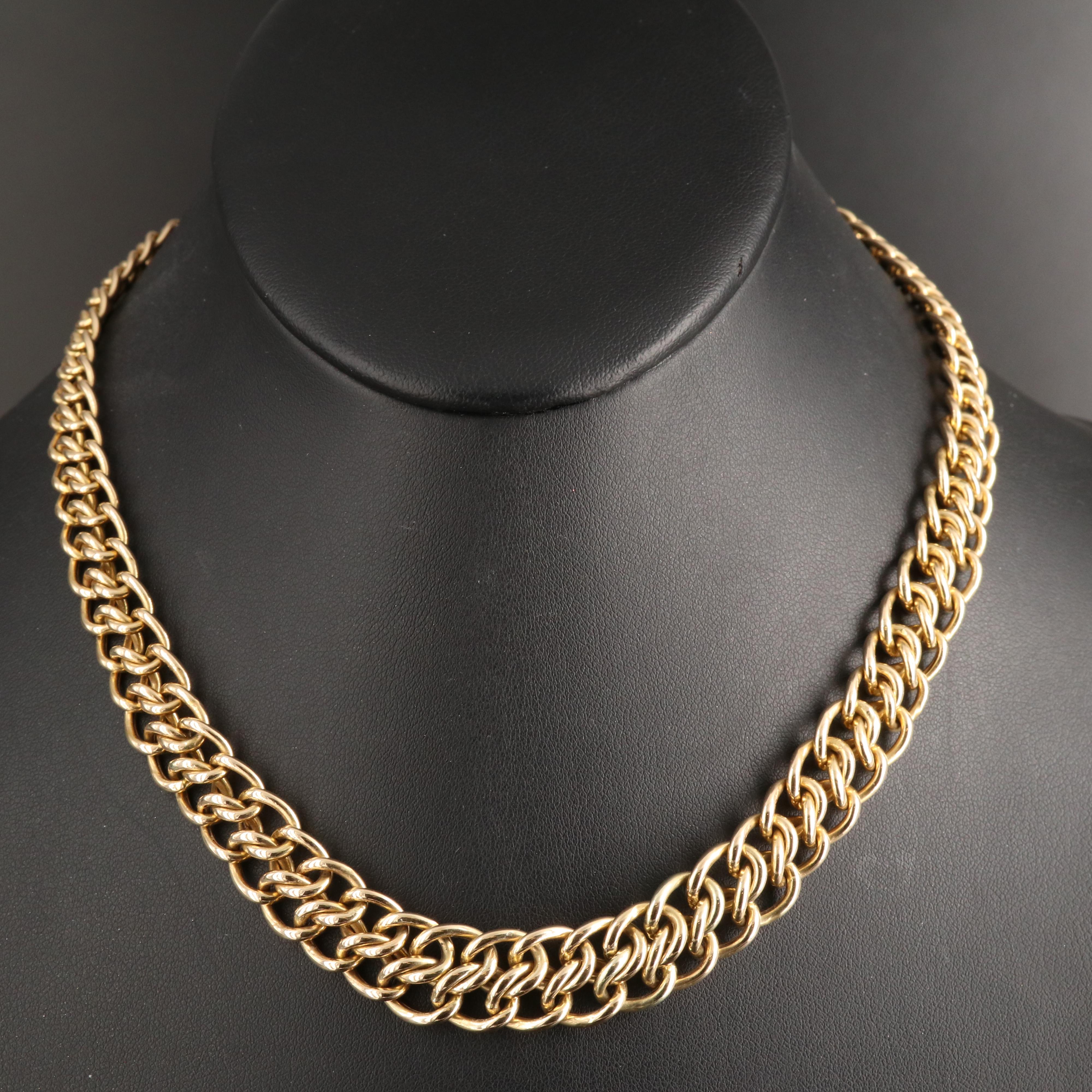 Italian 14K Graduated Fancy Link Necklace