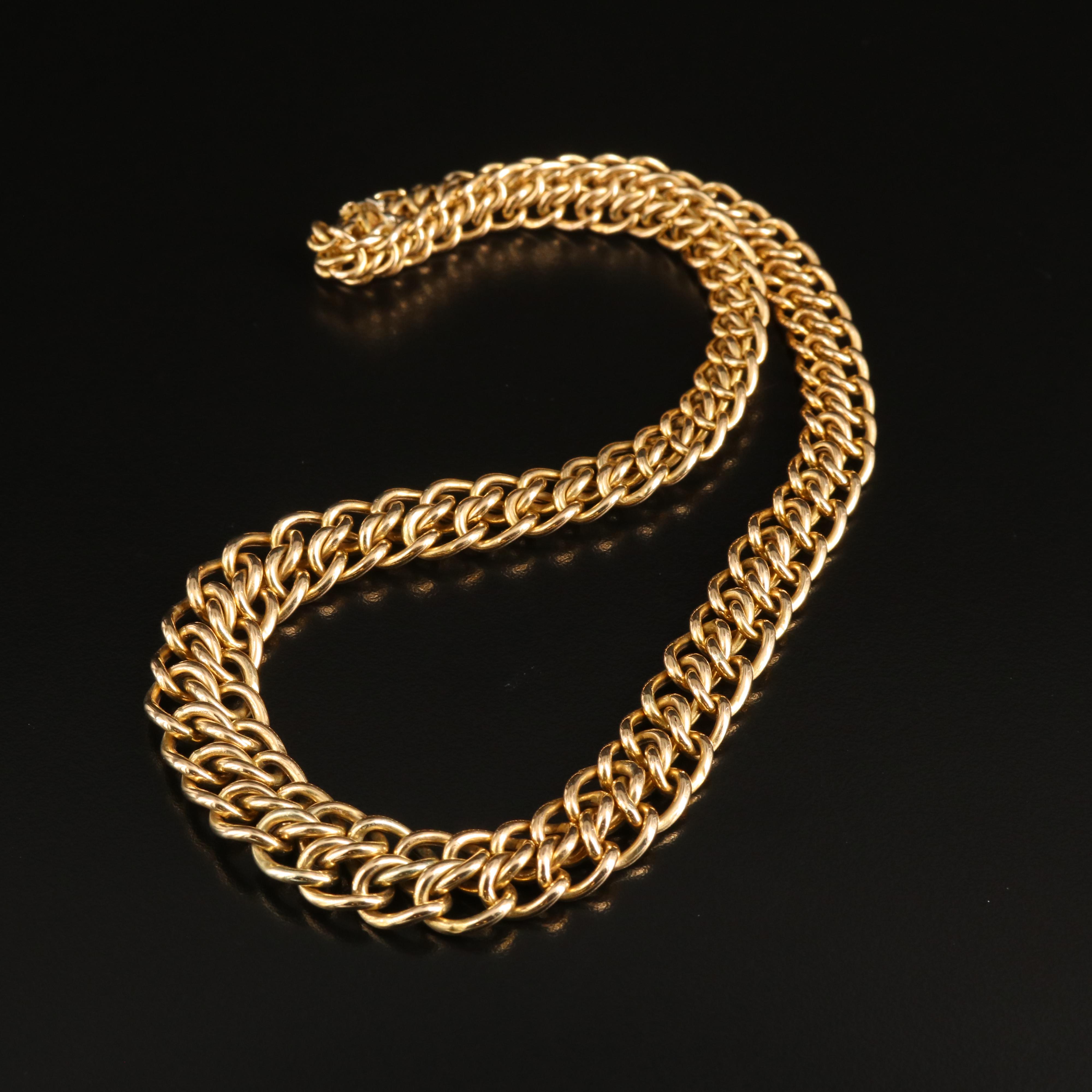 Italian 14K Graduated Fancy Link Necklace