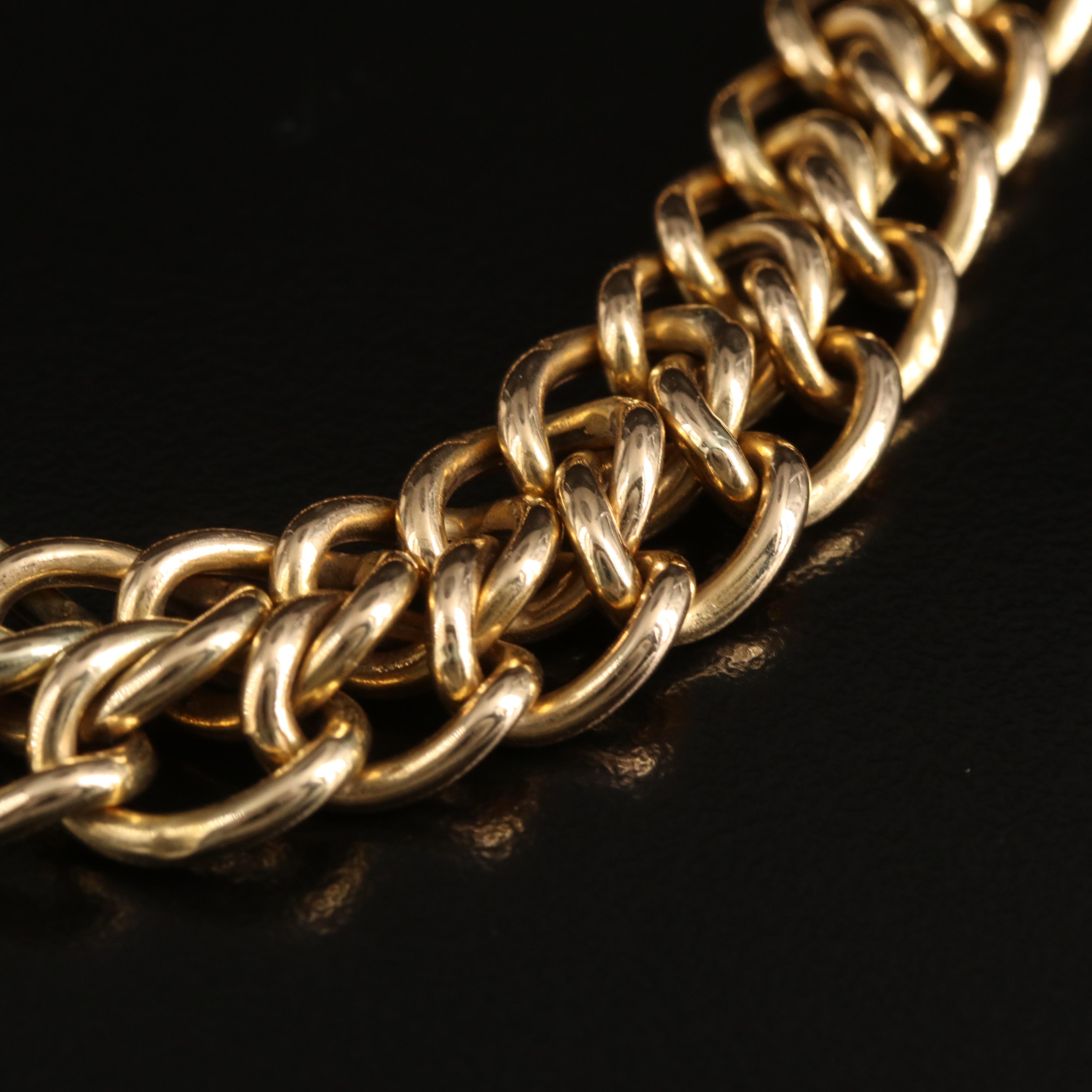 Italian 14K Graduated Fancy Link Necklace