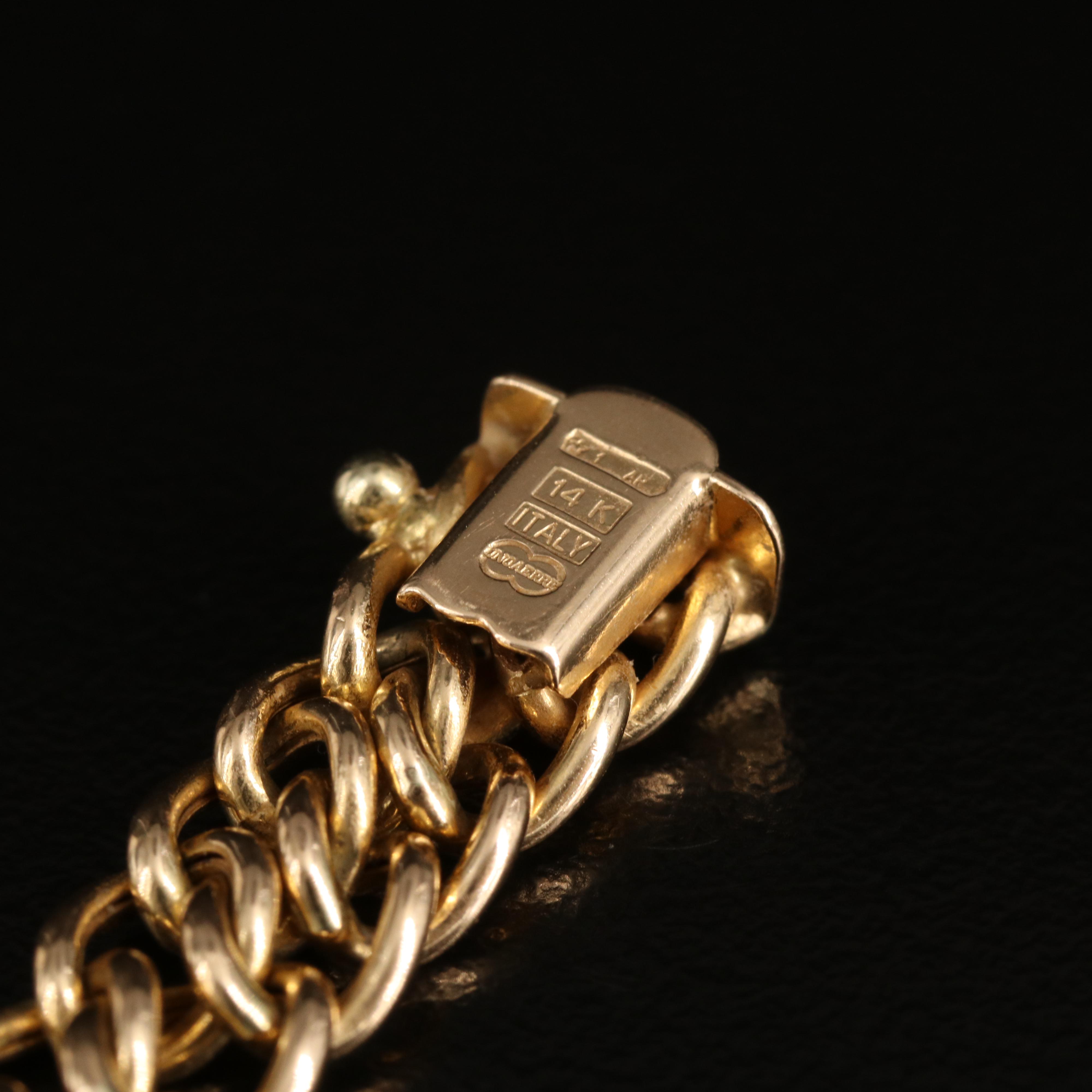 Italian 14K Graduated Fancy Link Necklace