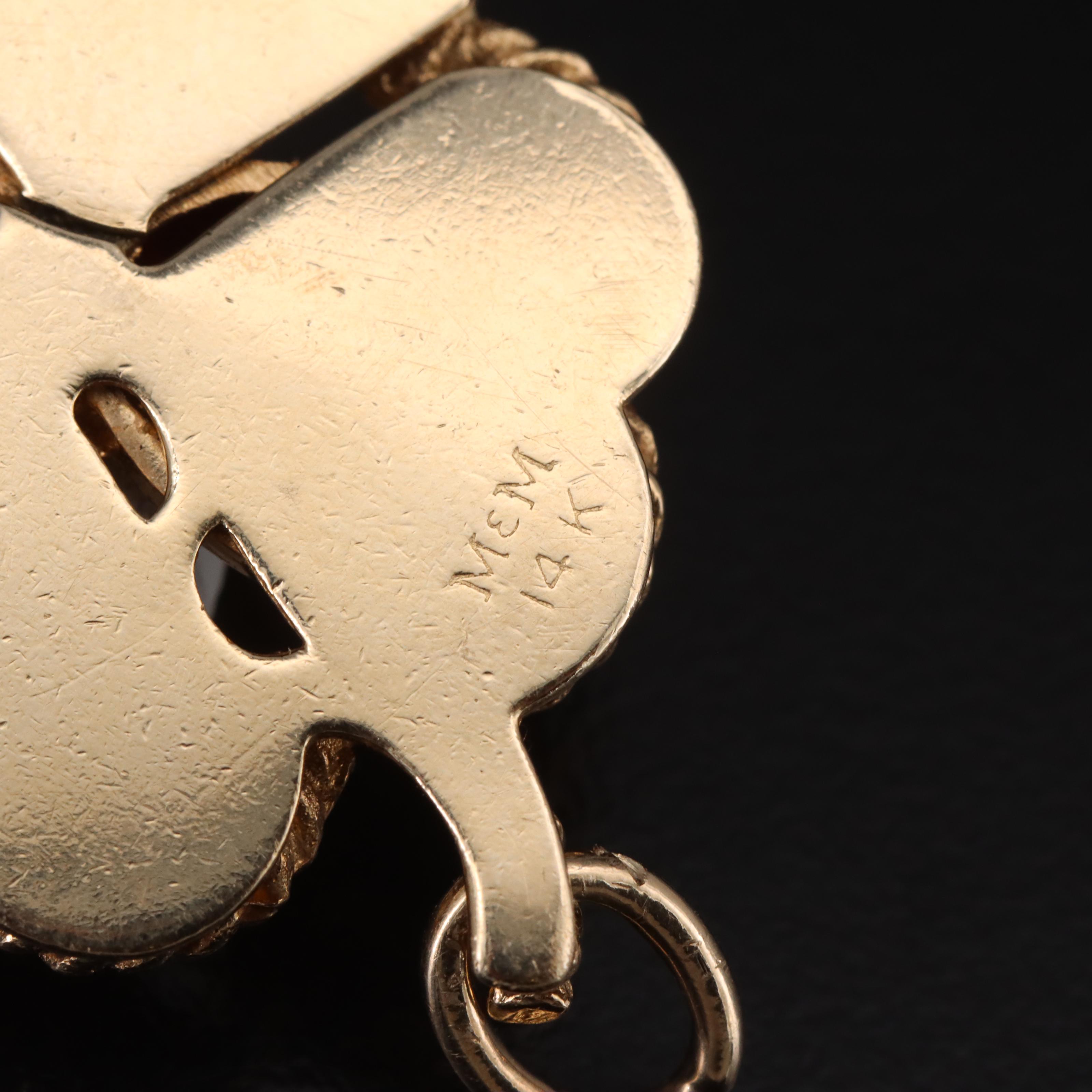 Vintage 14K Glass Clover