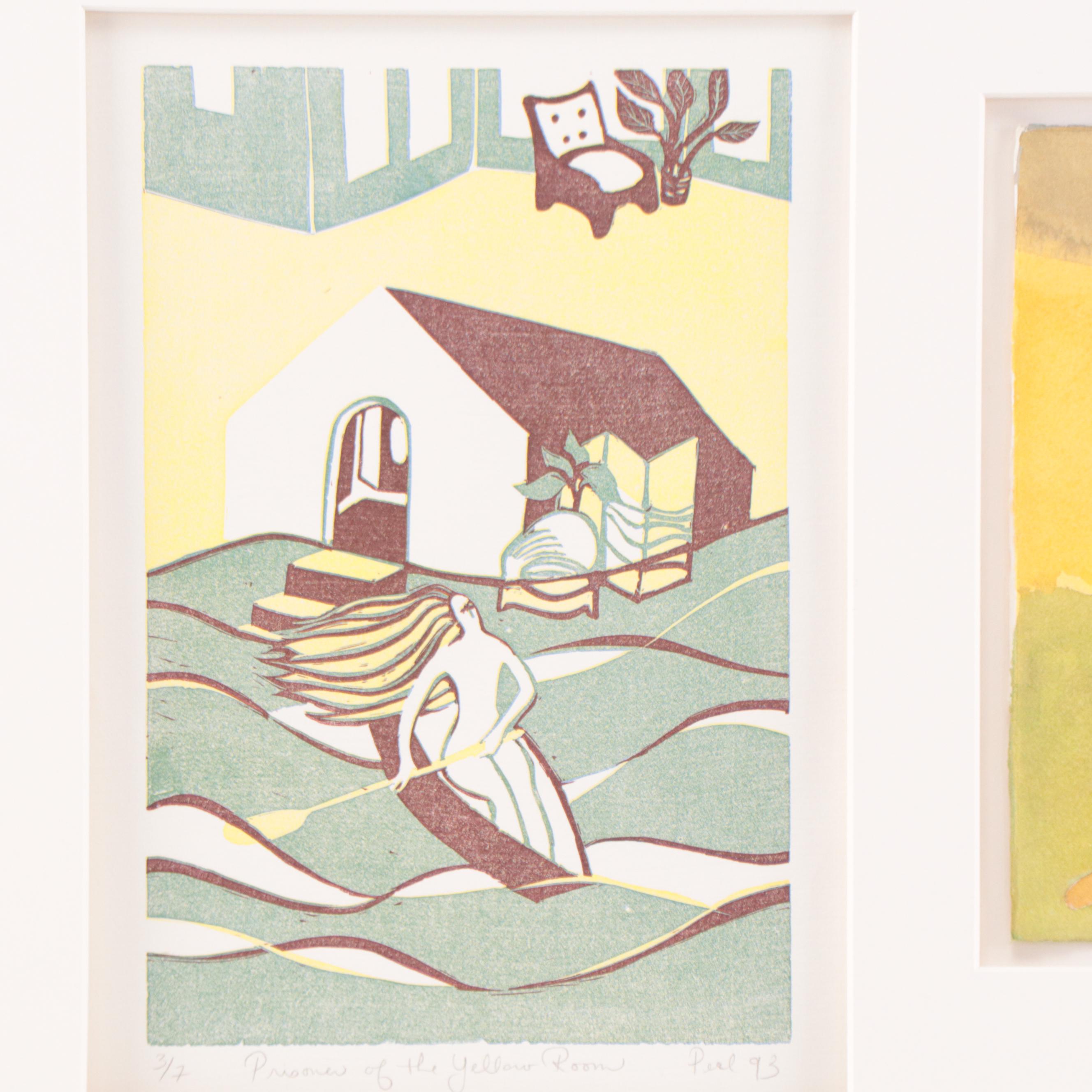 Karen M. Perl Triptych "Prisoner of the Yellow Room," 1993