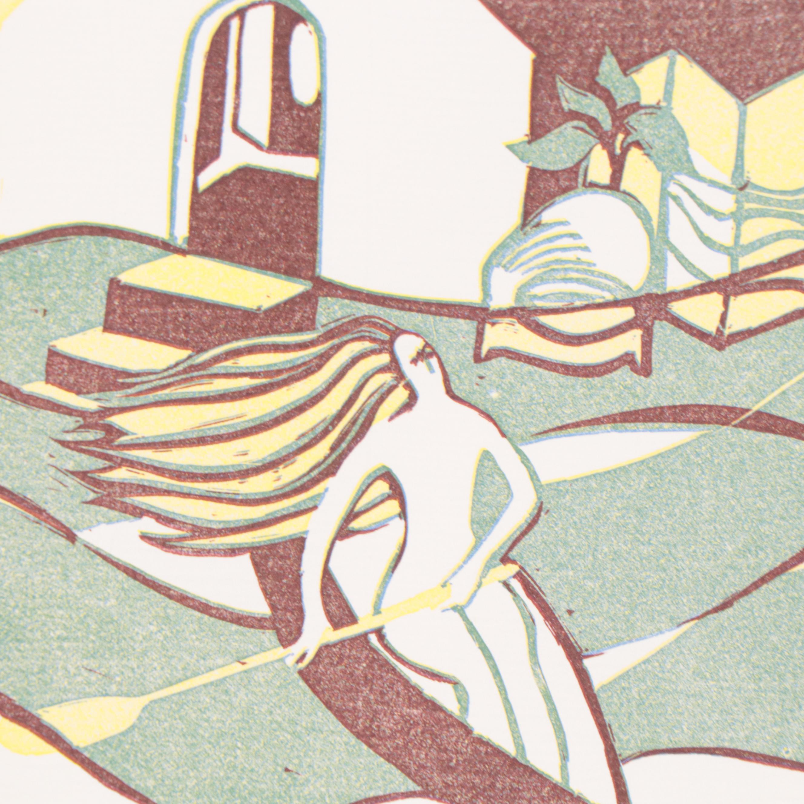 Karen M. Perl Triptych "Prisoner of the Yellow Room," 1993