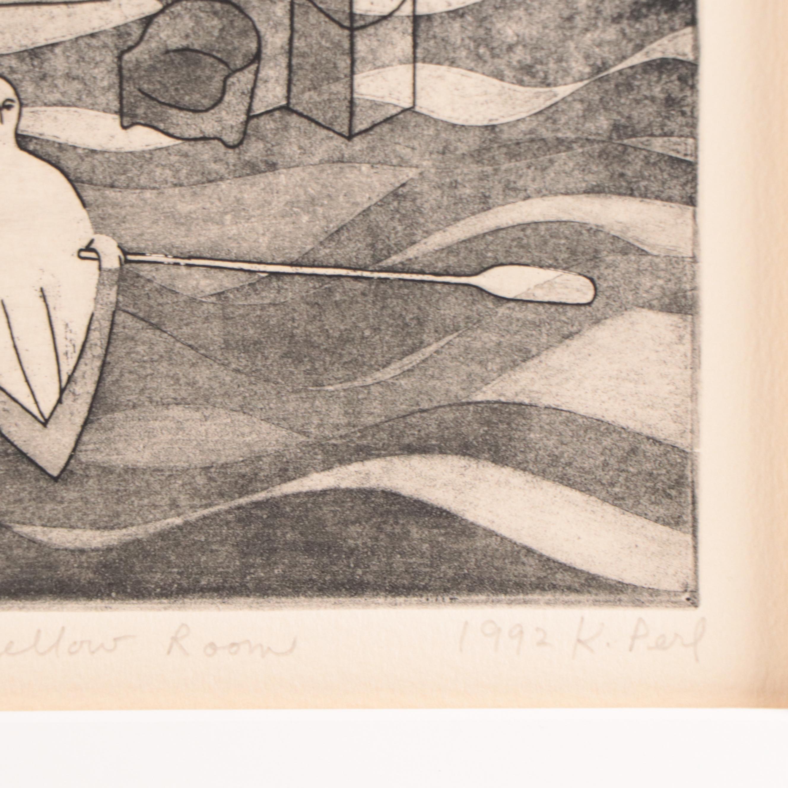 Karen M. Perl Triptych "Prisoner of the Yellow Room," 1993