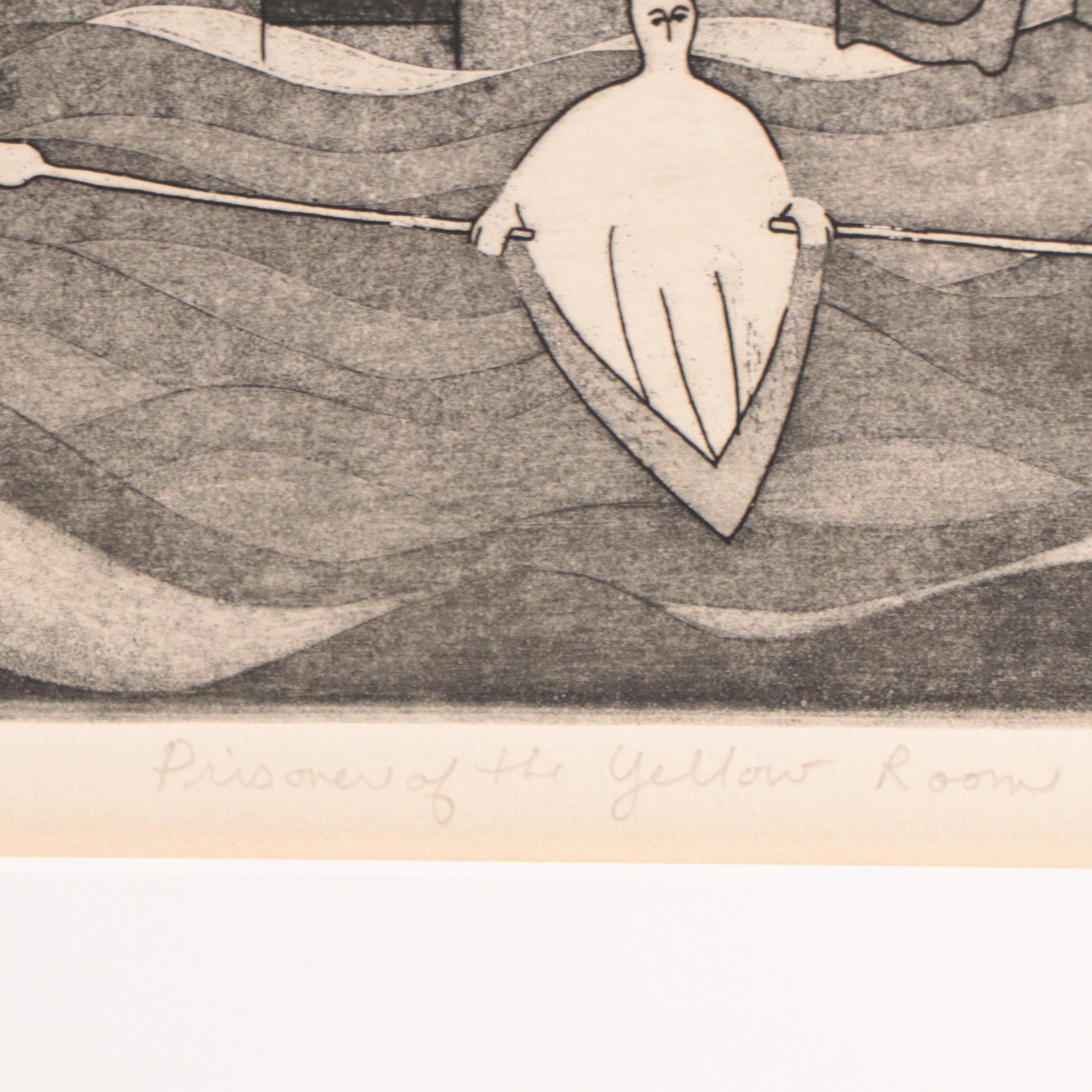 Karen M. Perl Triptych "Prisoner of the Yellow Room," 1993