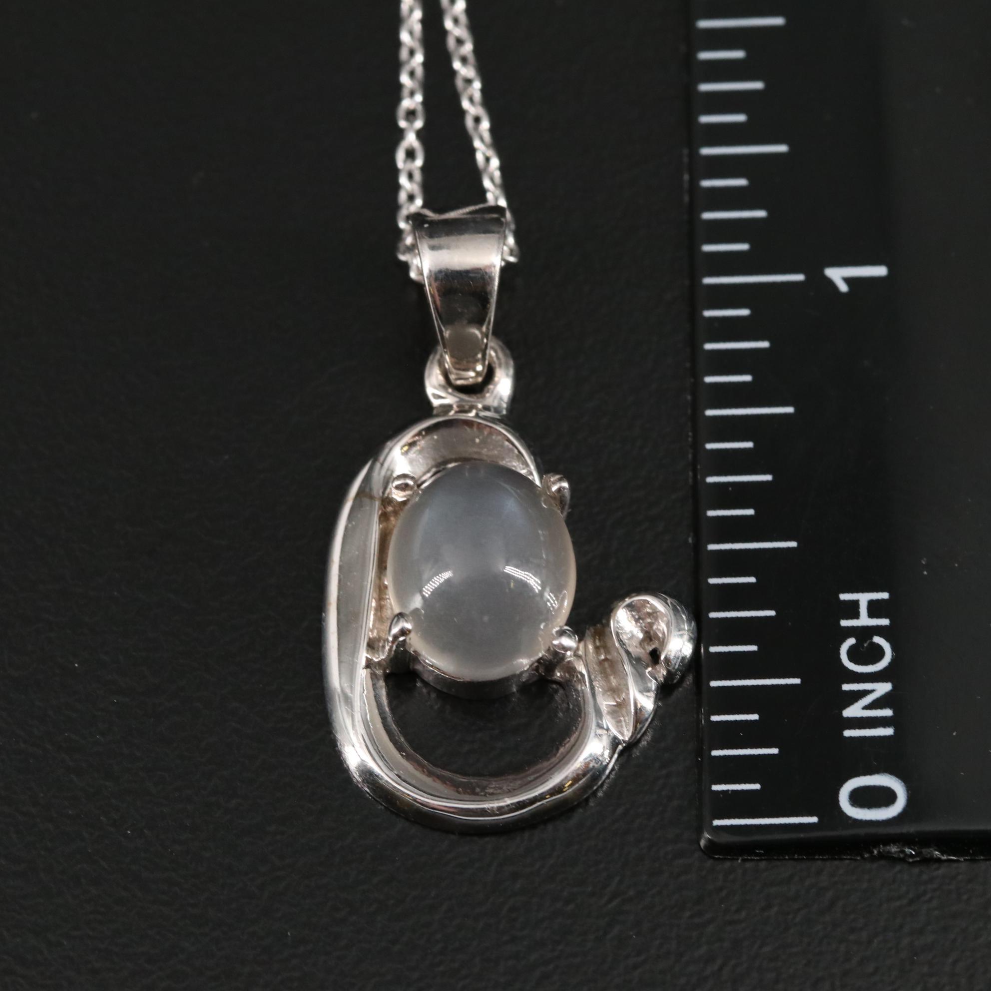 Sterling Moonstone Pendant Necklace