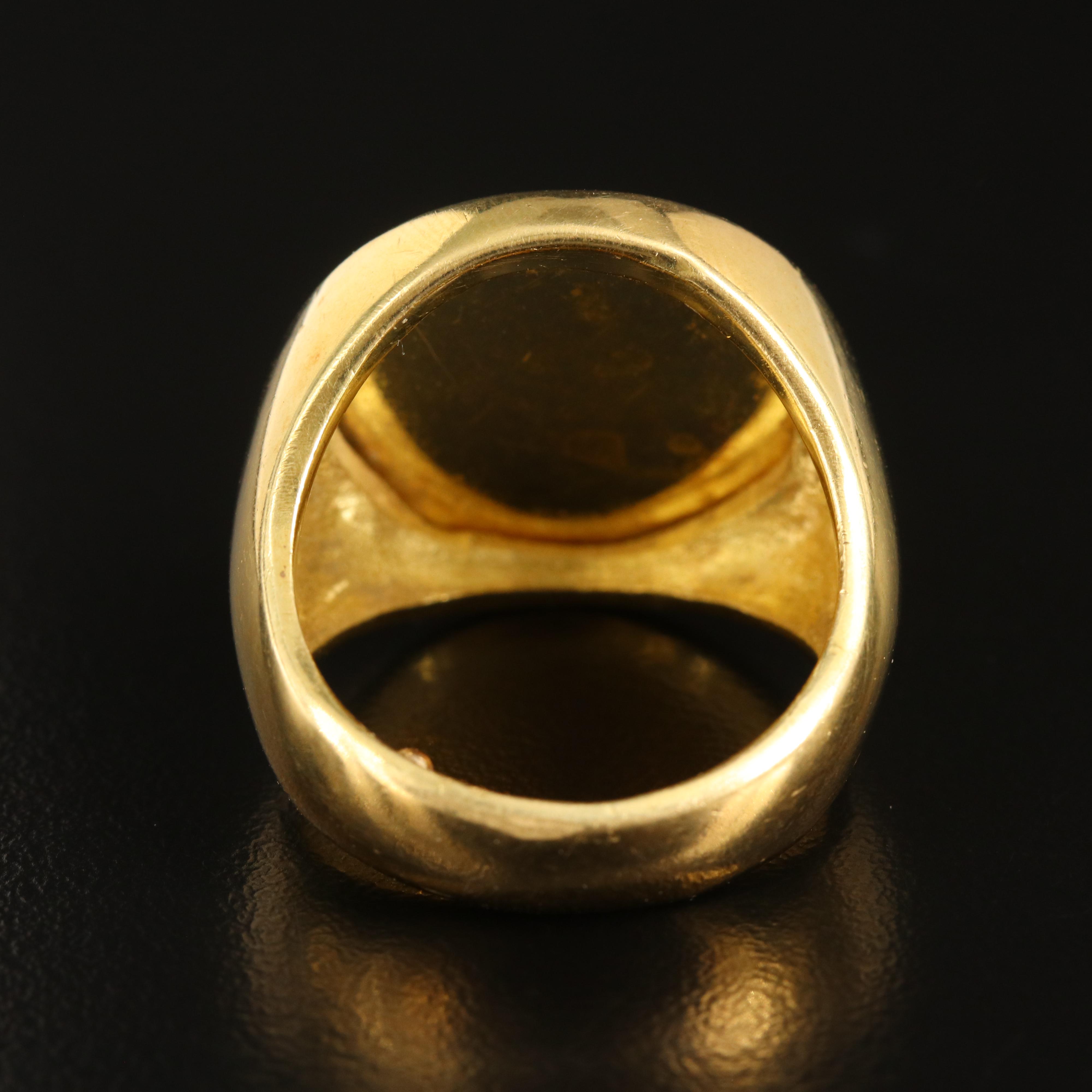 18K Rampant Stallion Signet Ring