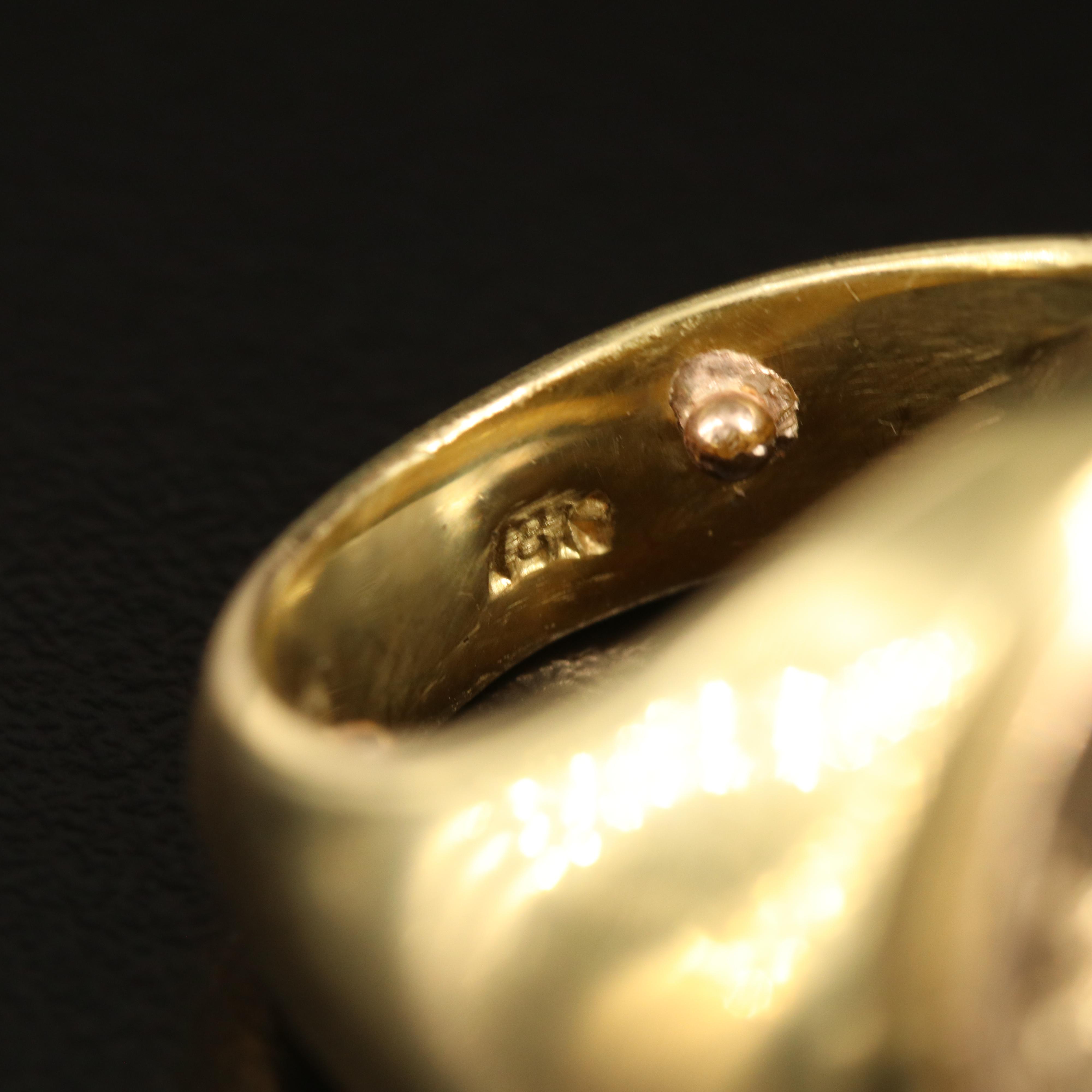 18K Rampant Stallion Signet Ring