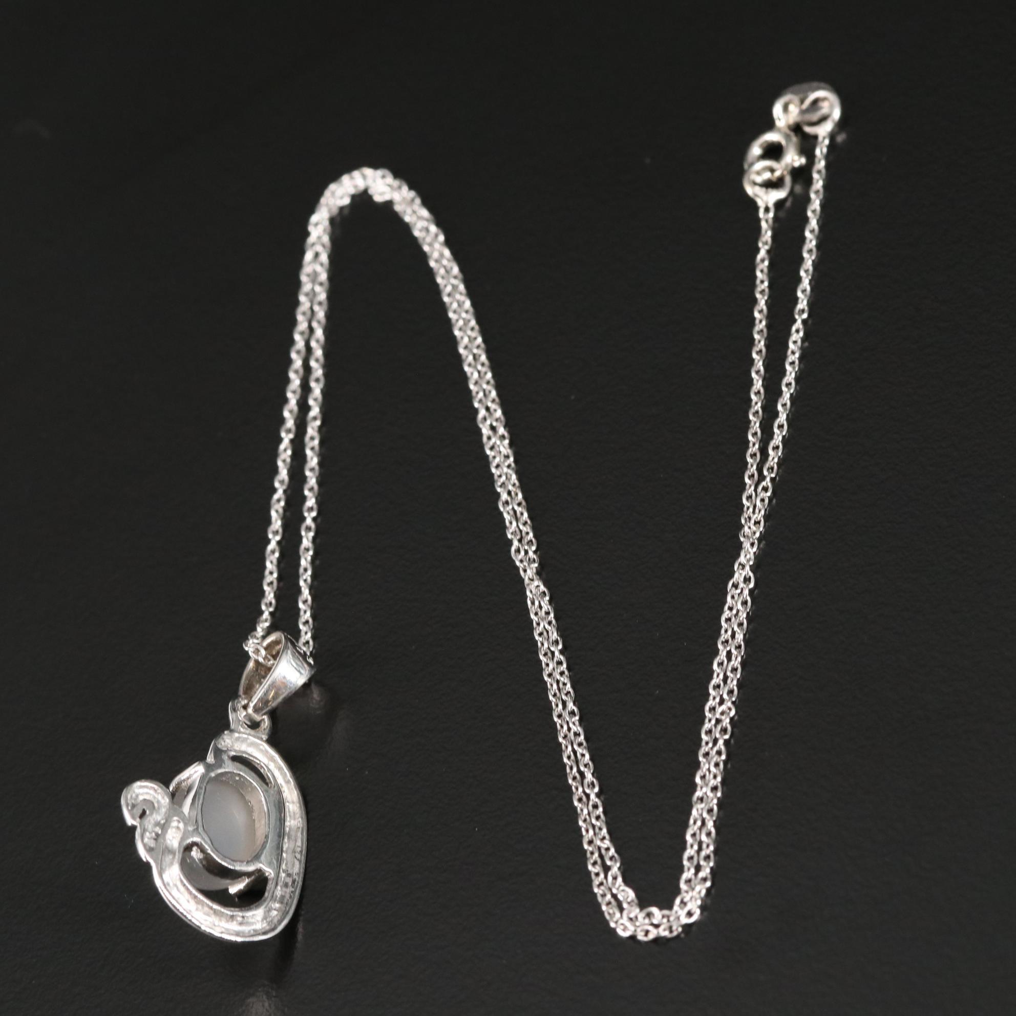 Sterling Moonstone Pendant Necklace