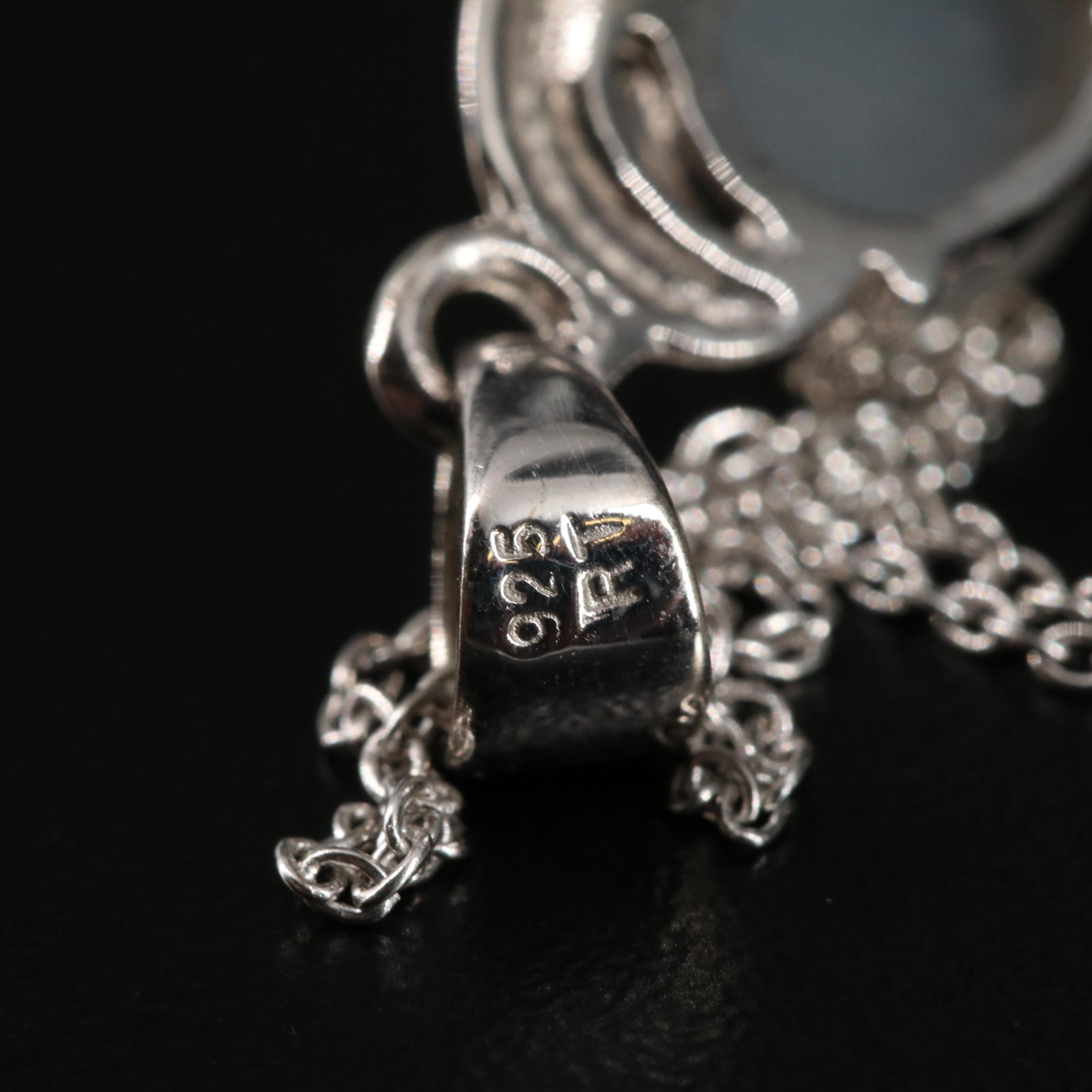 Sterling Moonstone Pendant Necklace