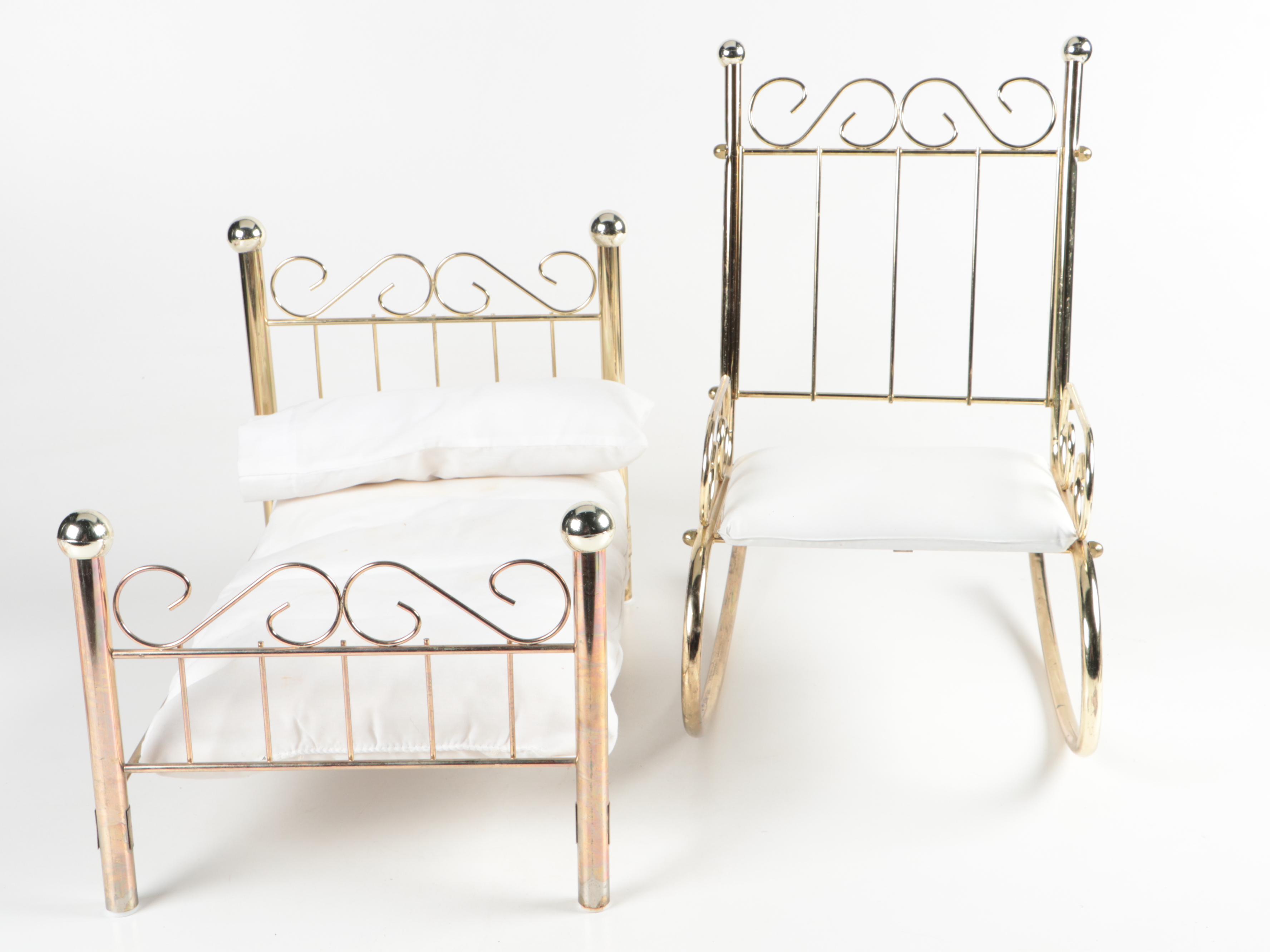 Ideal Shirley Temple Doll with Sailor Dresses and Brass Furniture