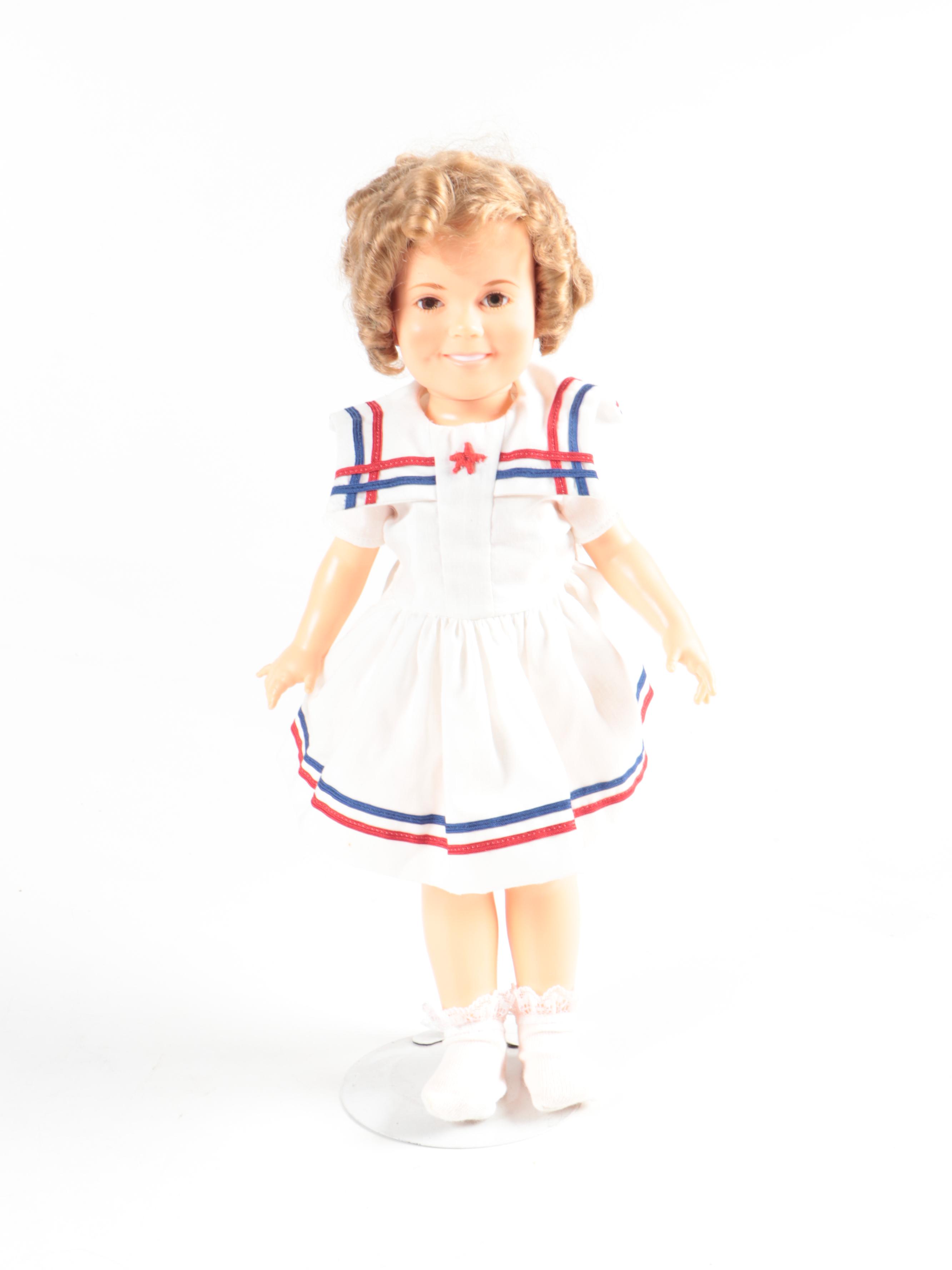 Ideal Shirley Temple Doll with Sailor Dresses and Brass Furniture