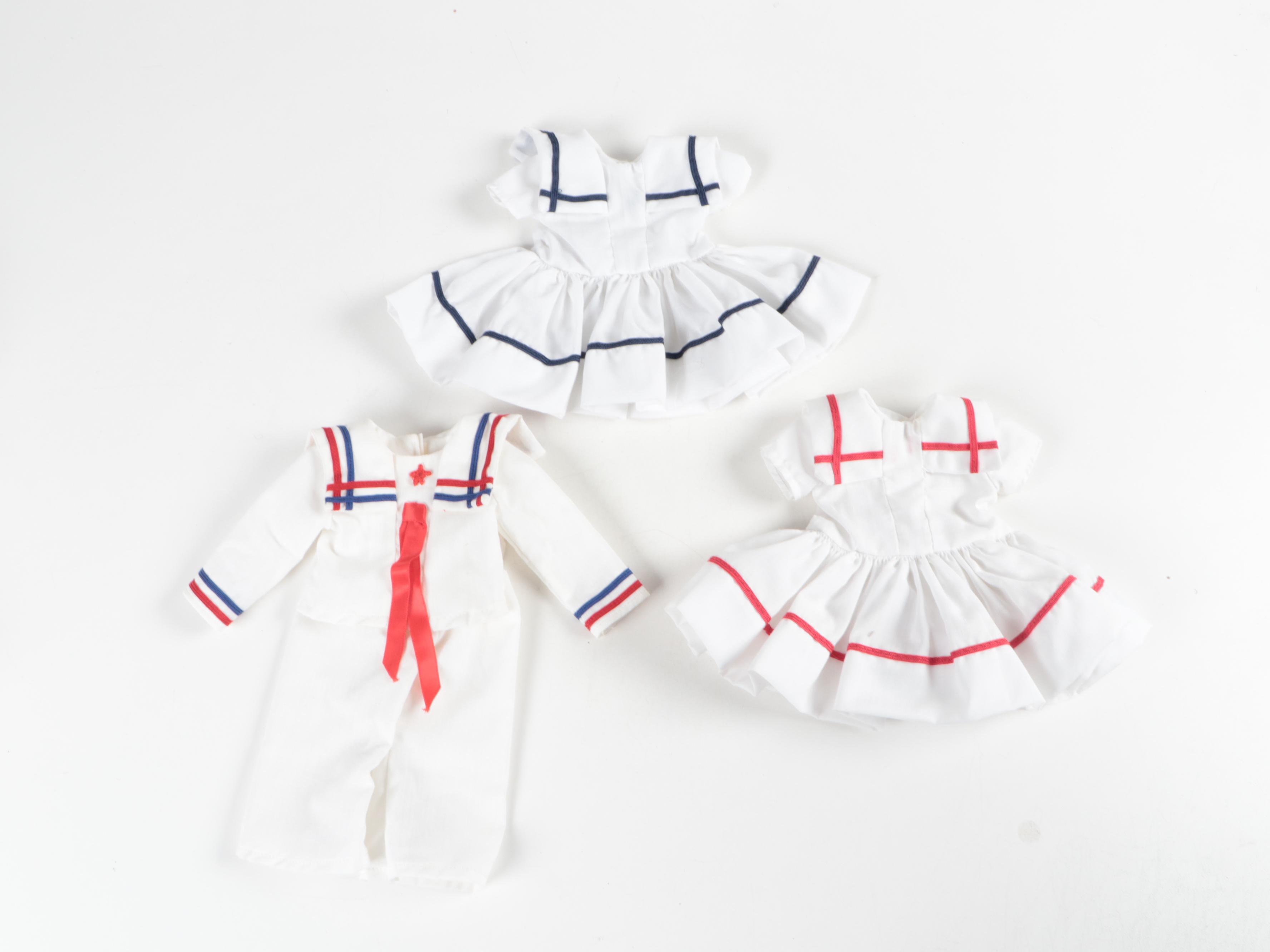 Ideal Shirley Temple Doll with Sailor Dresses and Brass Furniture