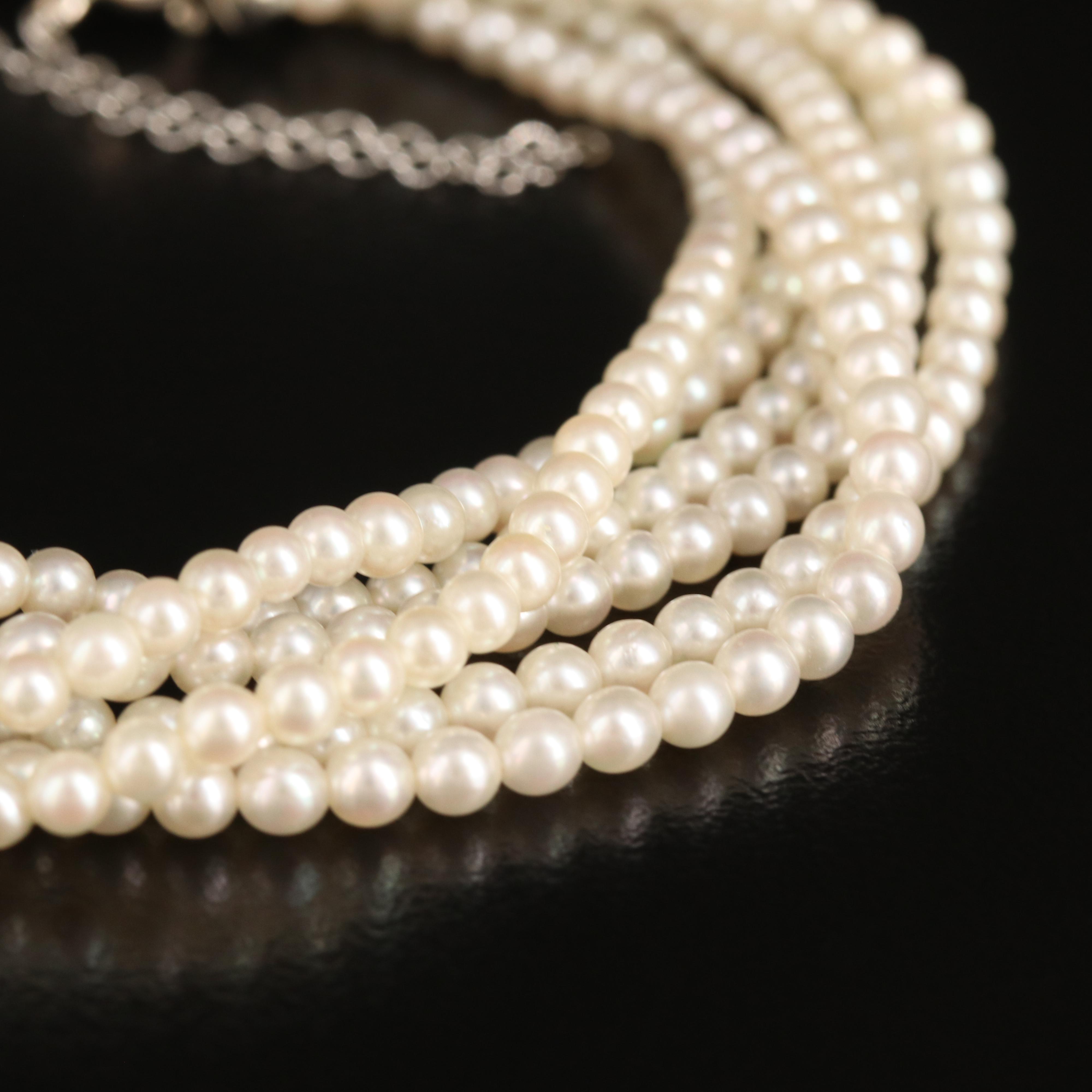 Mikimoto Pearl Torsade Bracelet with Sterling Clasp