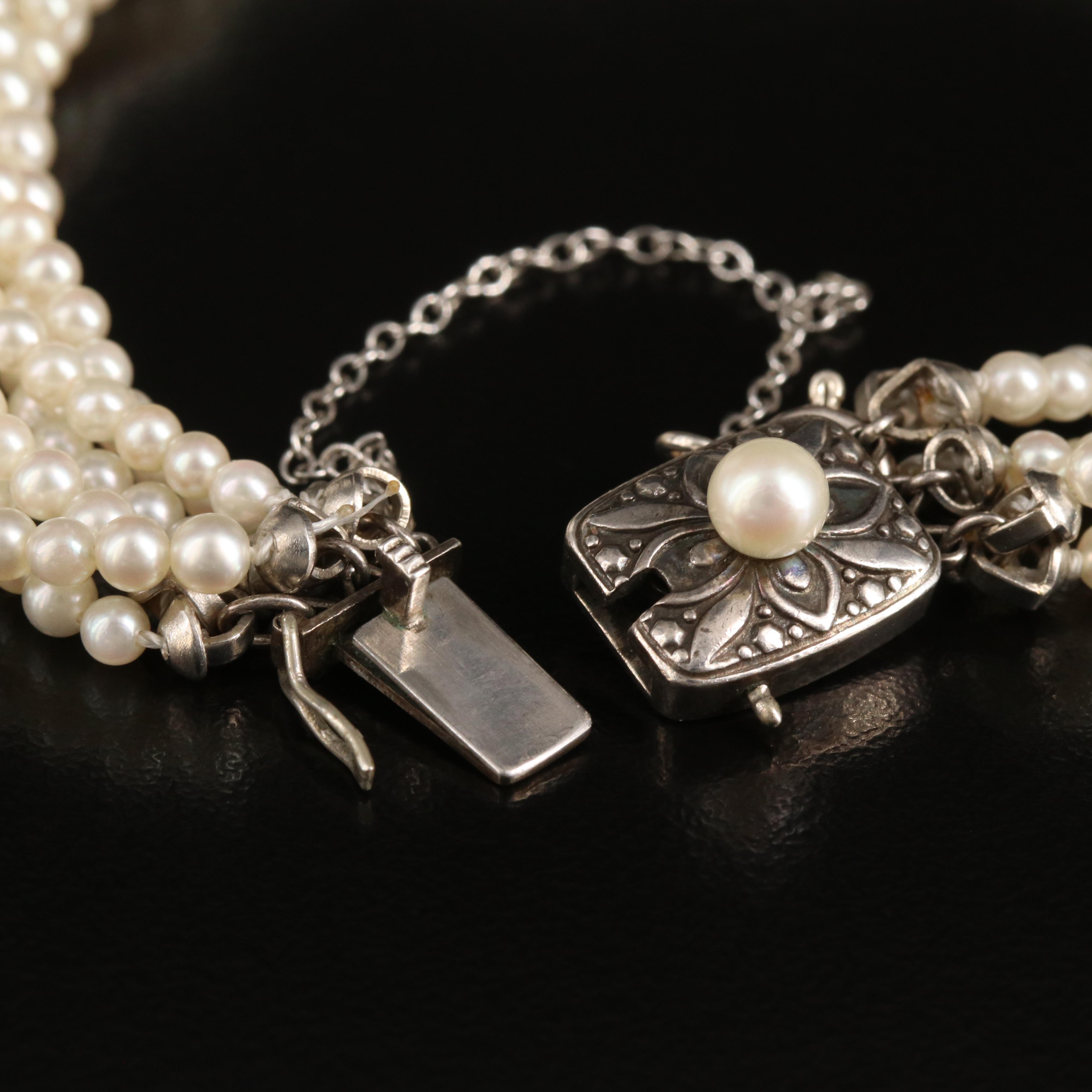 Mikimoto Pearl Torsade Bracelet with Sterling Clasp