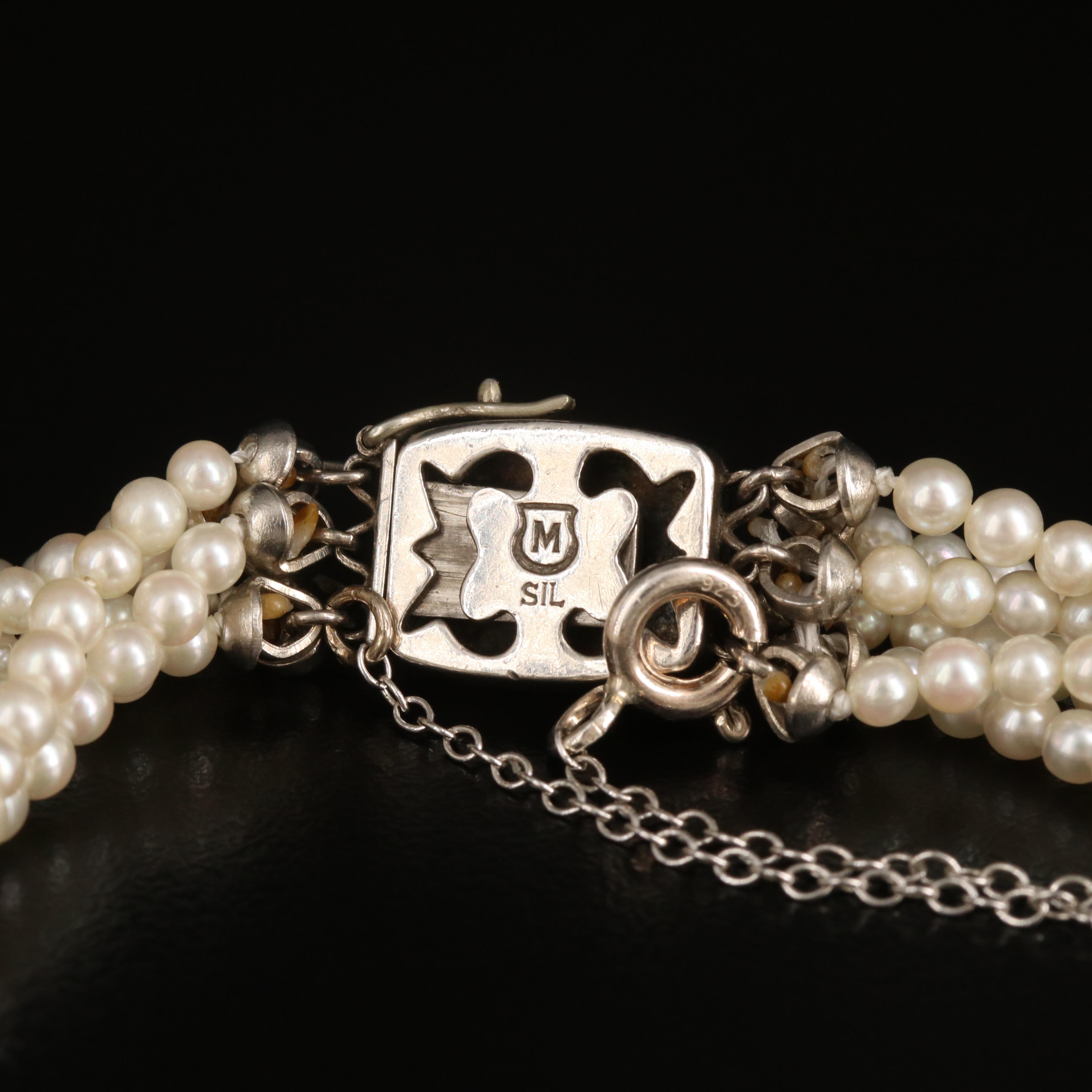 Mikimoto Pearl Torsade Bracelet with Sterling Clasp