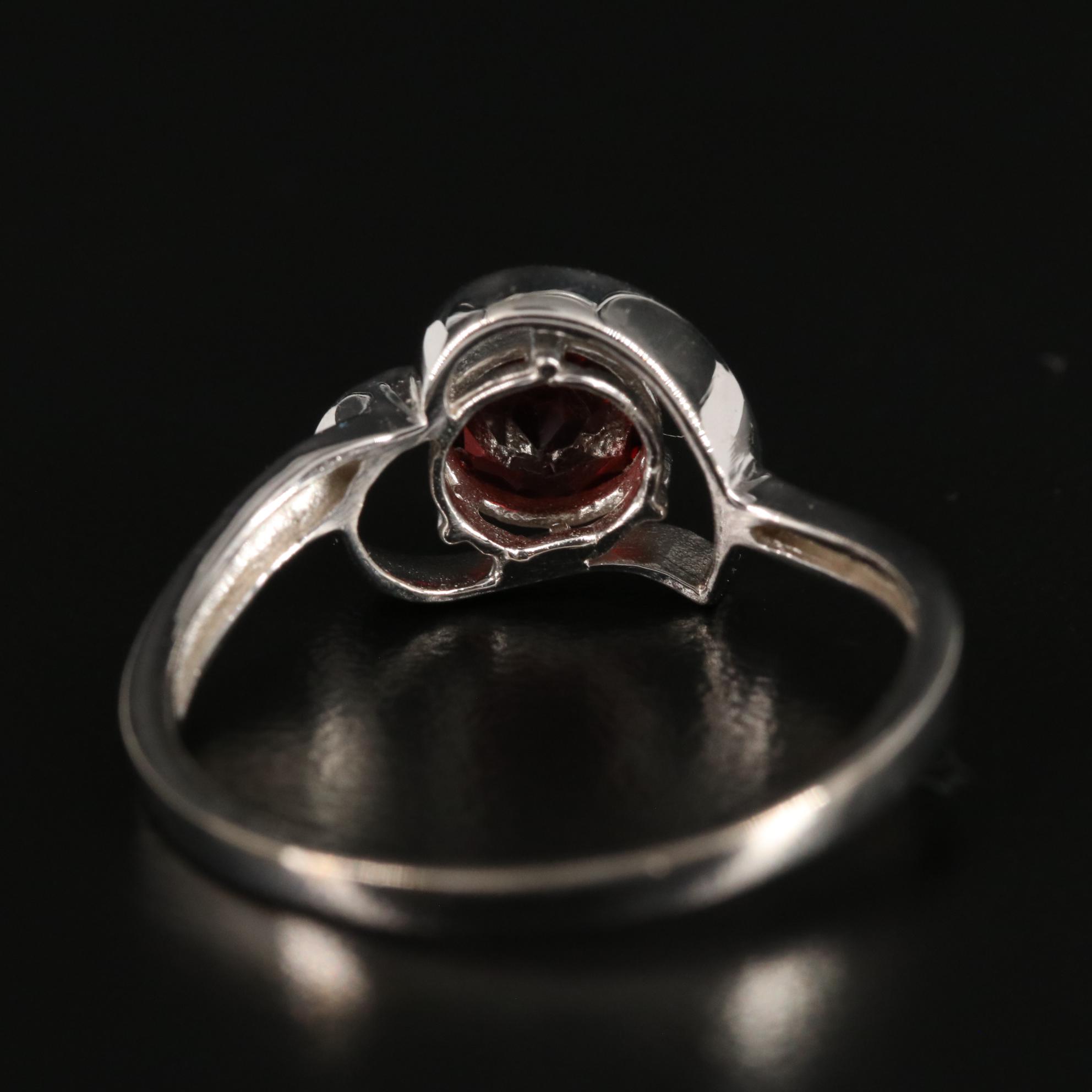 Sterling Garnet Heart Ring