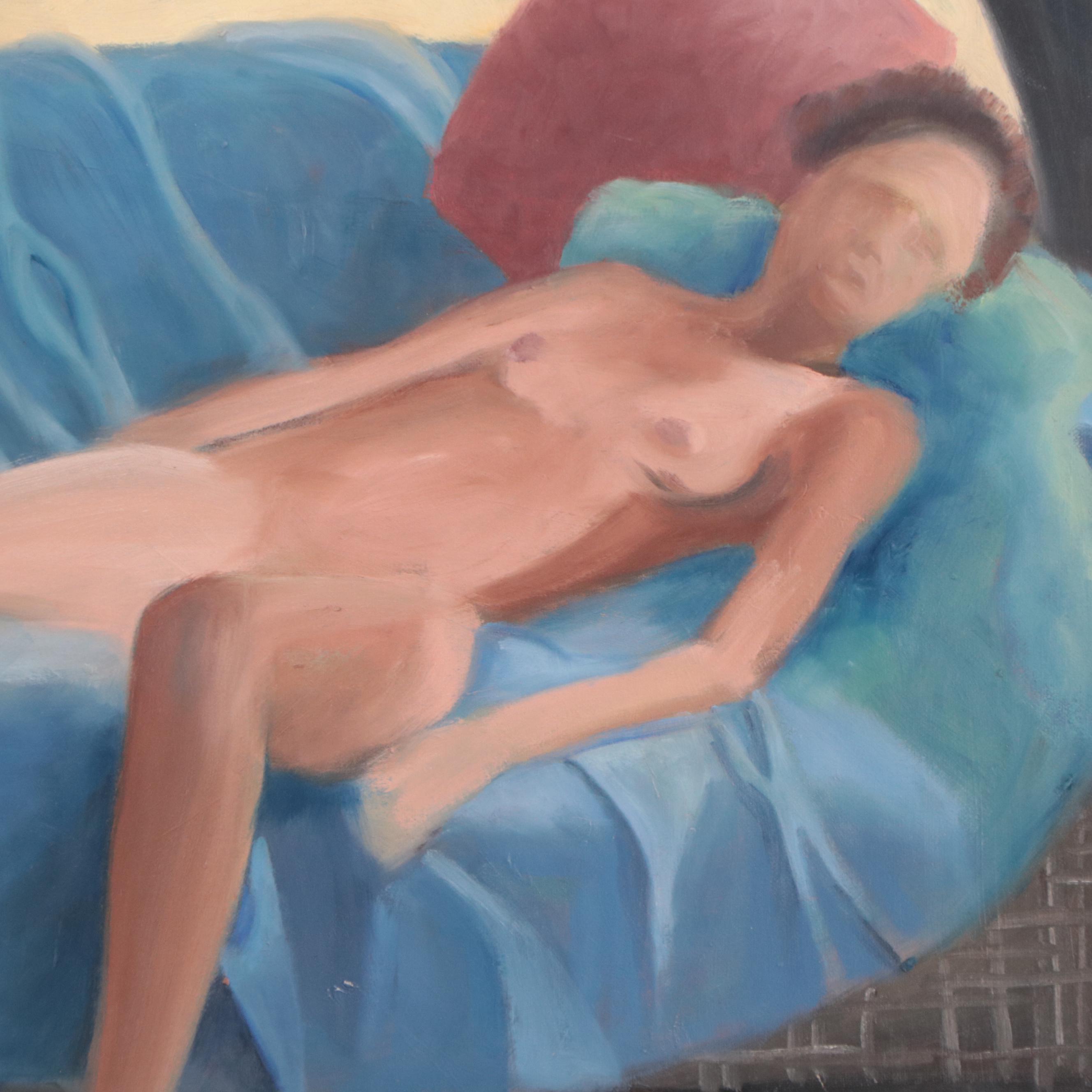 Katrina Halter Figural Oil Painting of Female Nude, 1994