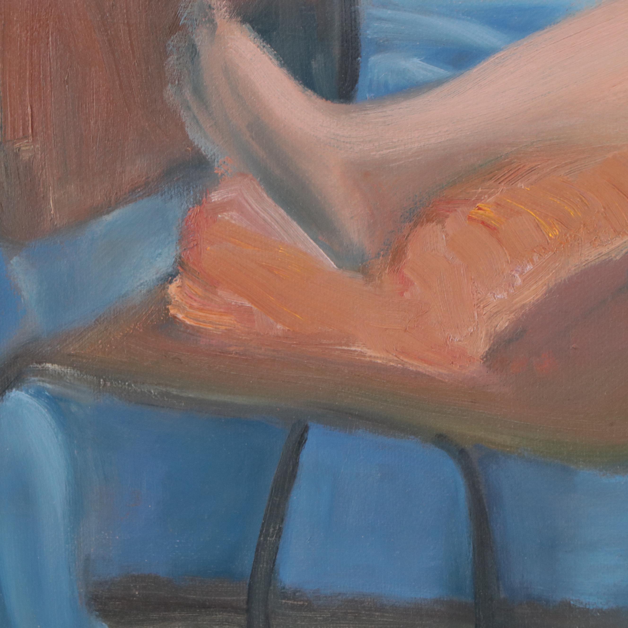 Katrina Halter Figural Oil Painting of Female Nude, 1994