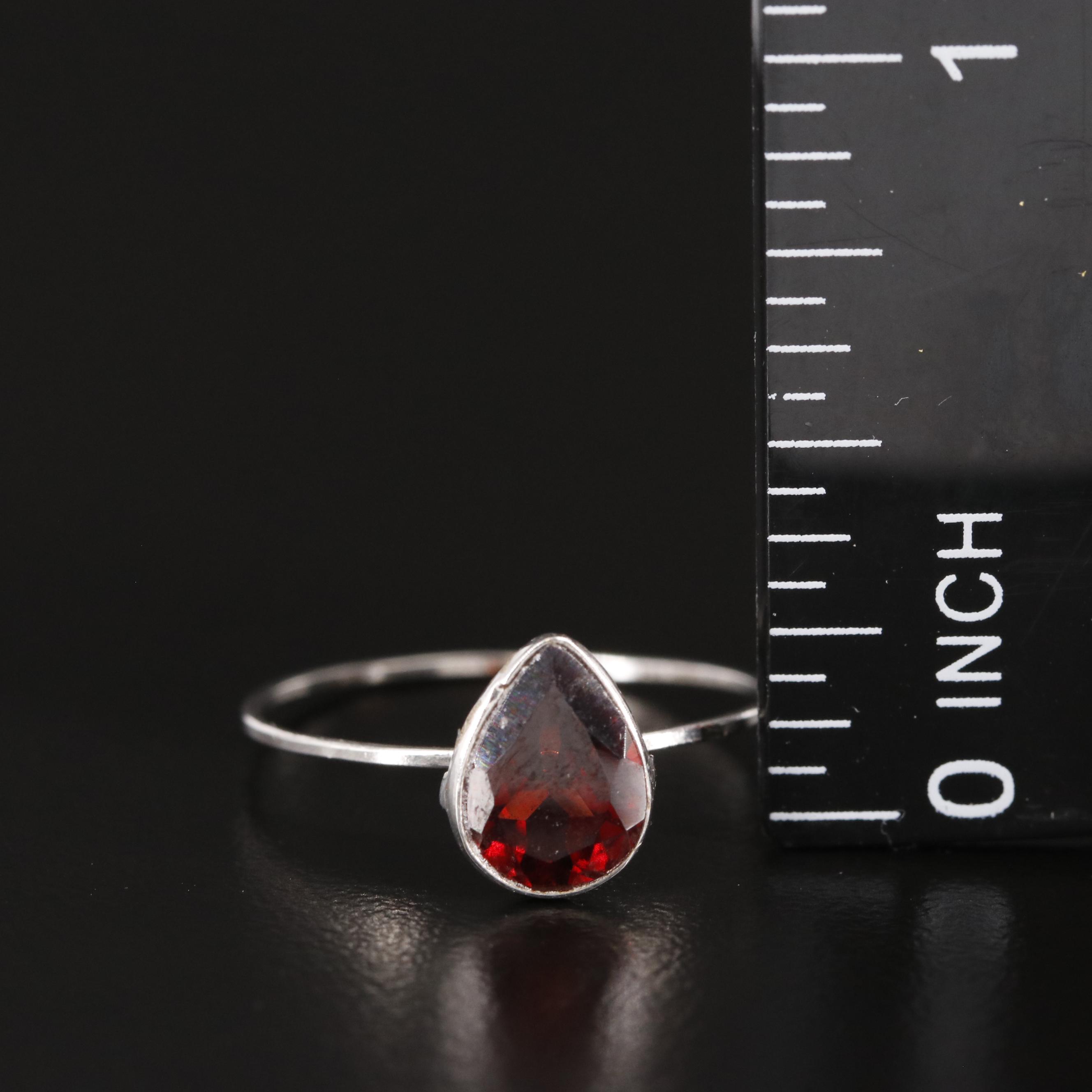 14K Garnet Solitaire Ring
