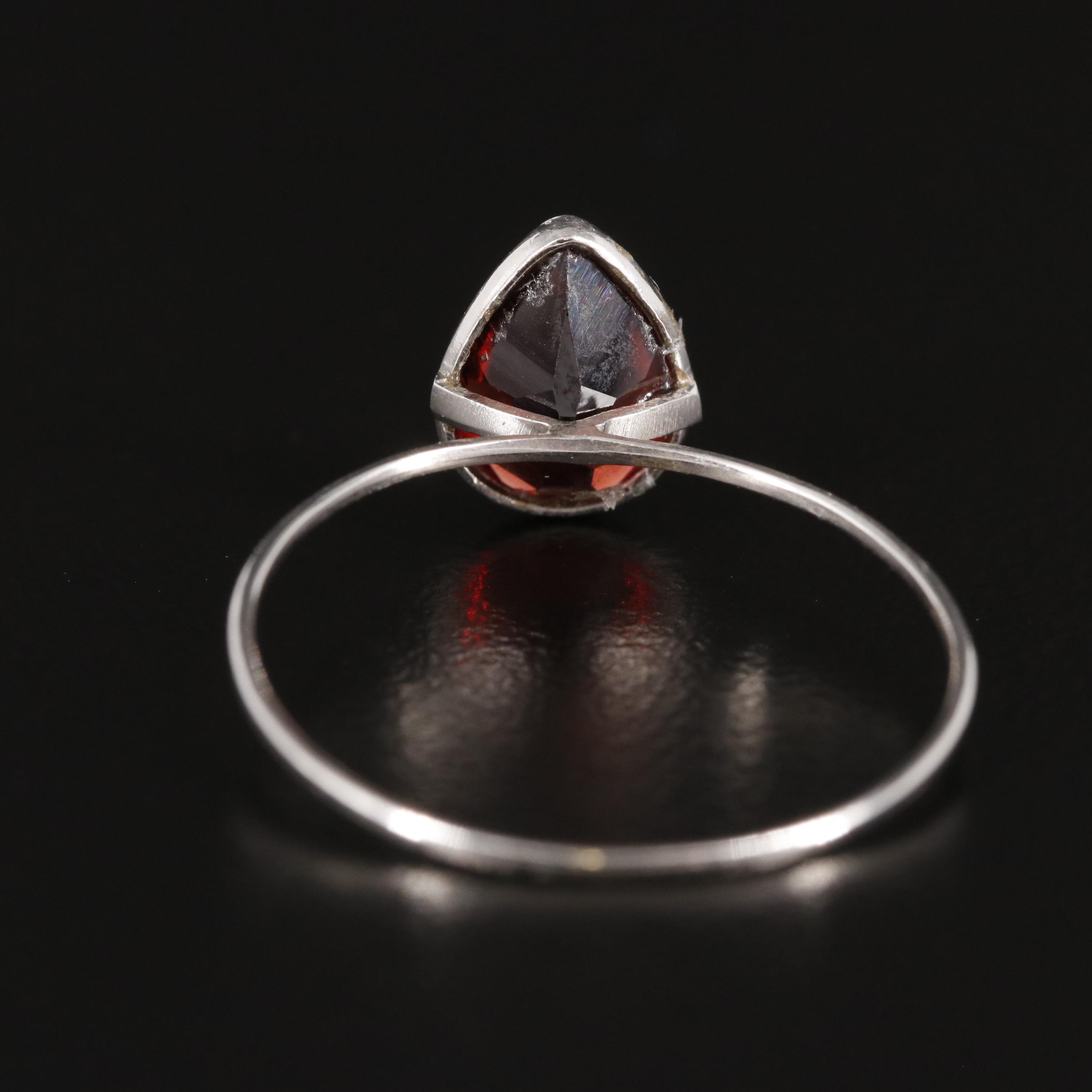 14K Garnet Solitaire Ring