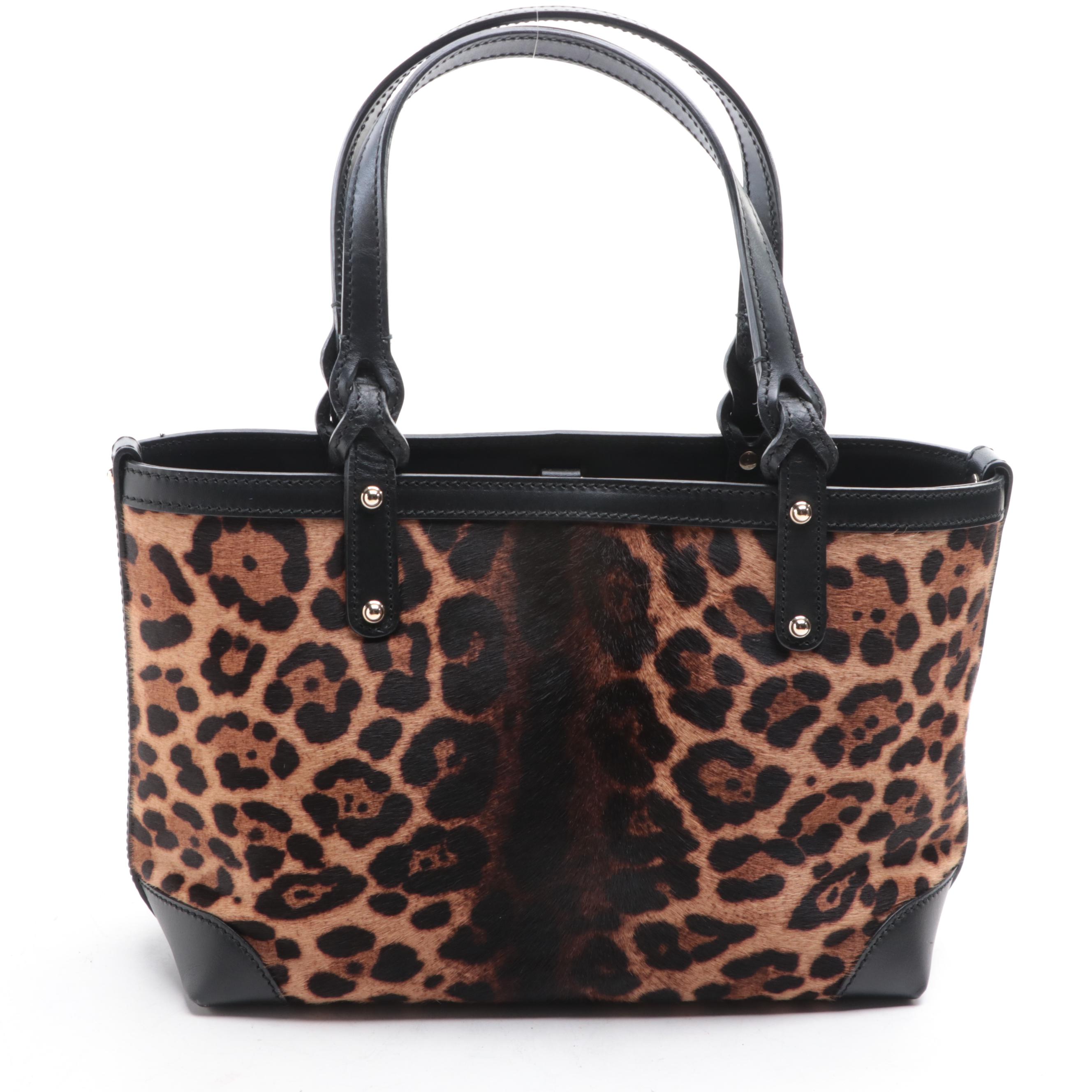 Gucci Leopard Print Calf Hair Tote