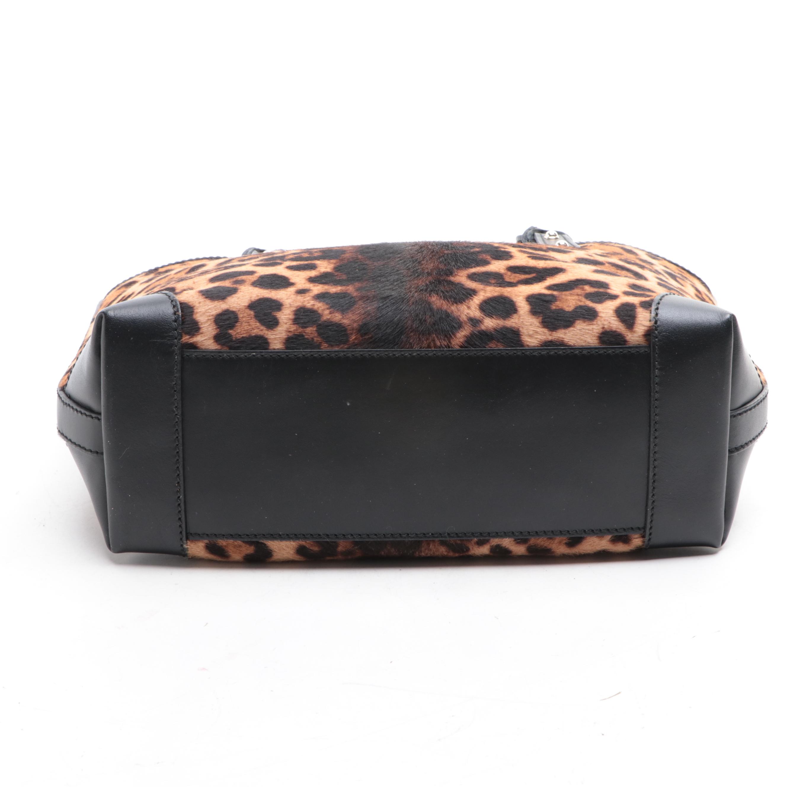 Gucci Leopard Print Calf Hair Tote