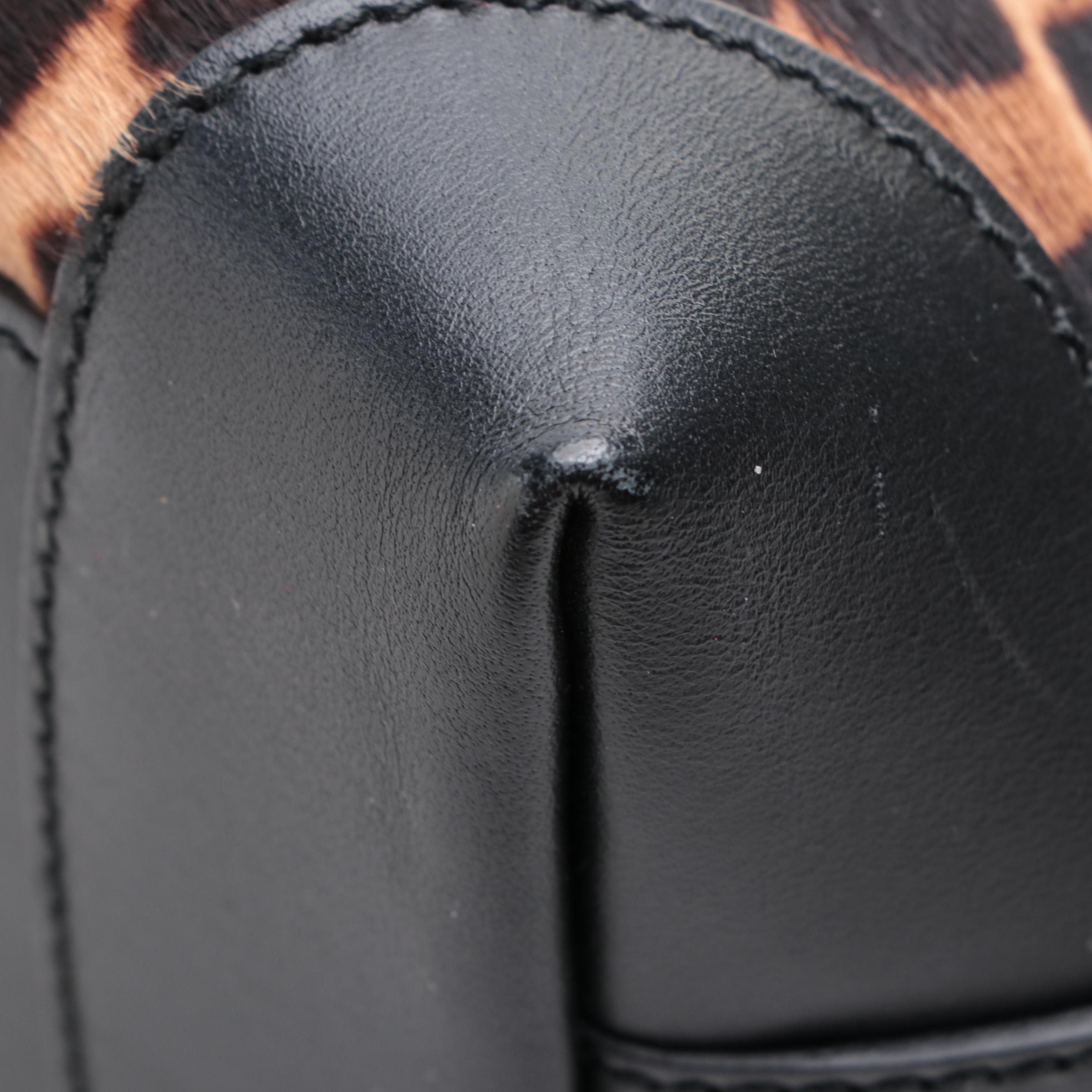 Gucci Leopard Print Calf Hair Tote