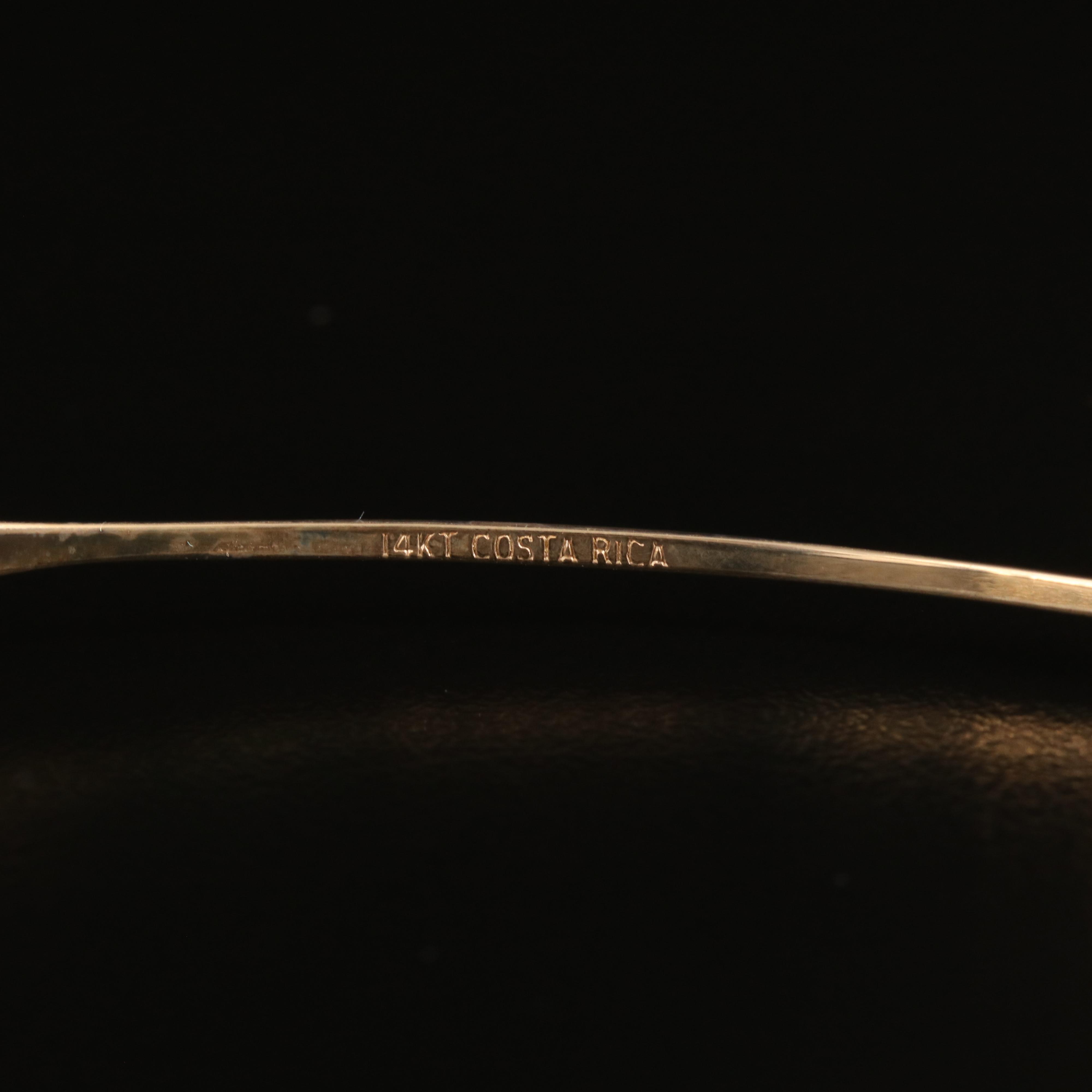 14K Faceted Hinged Bangle