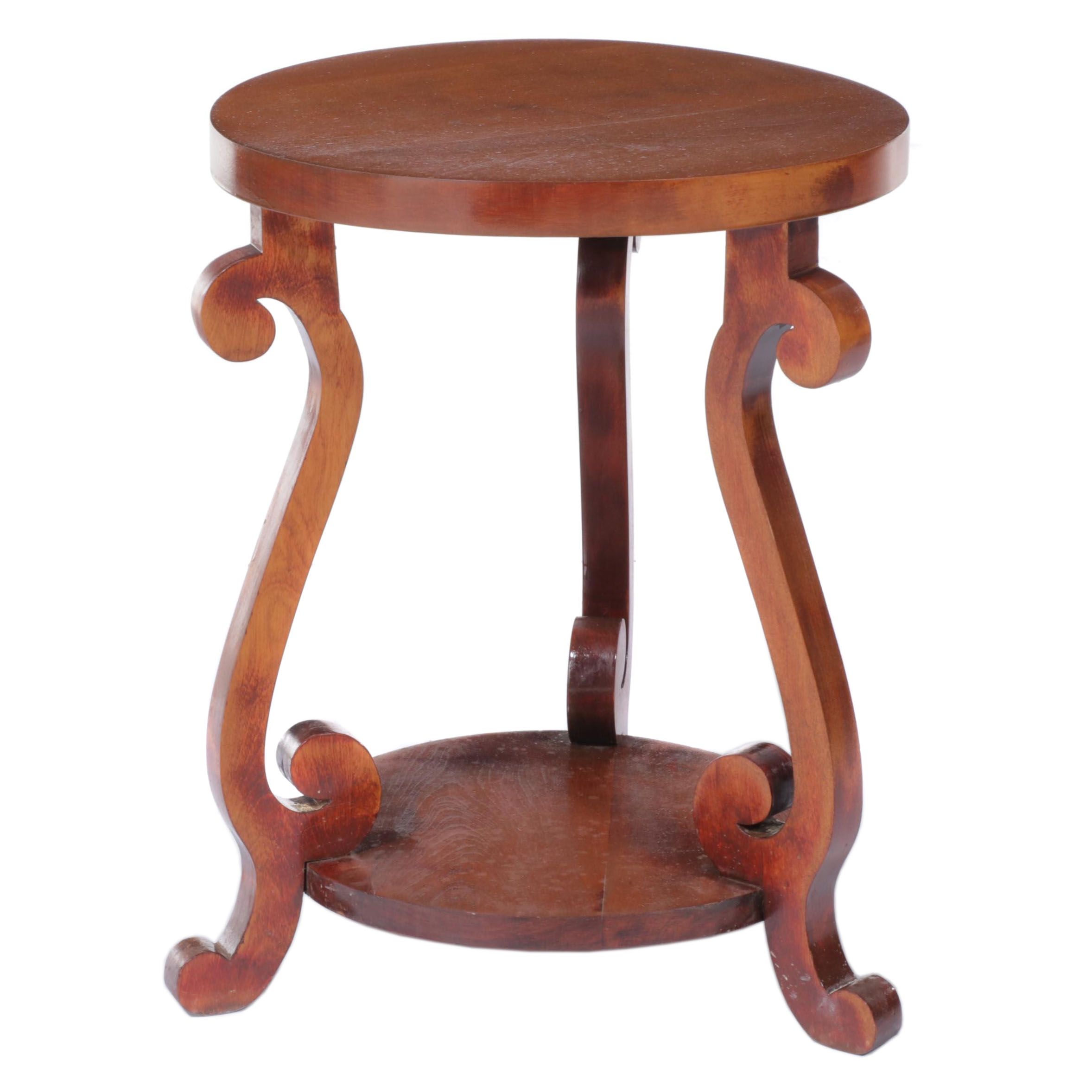 American Empire Revival Two-Tier Side Table, Early 20th Century