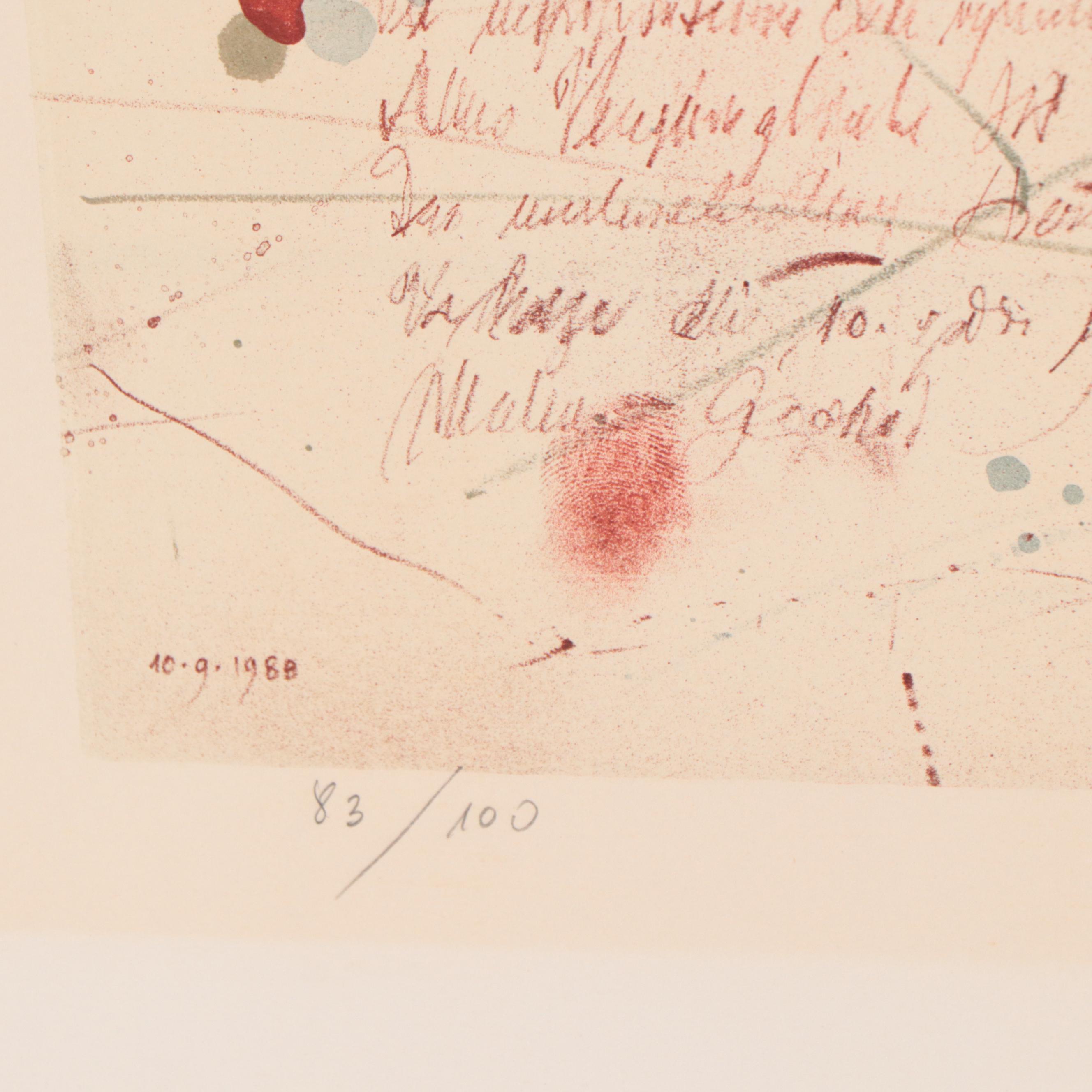 Vladimir Suchánek Surreal Lithograph, Circa 1988