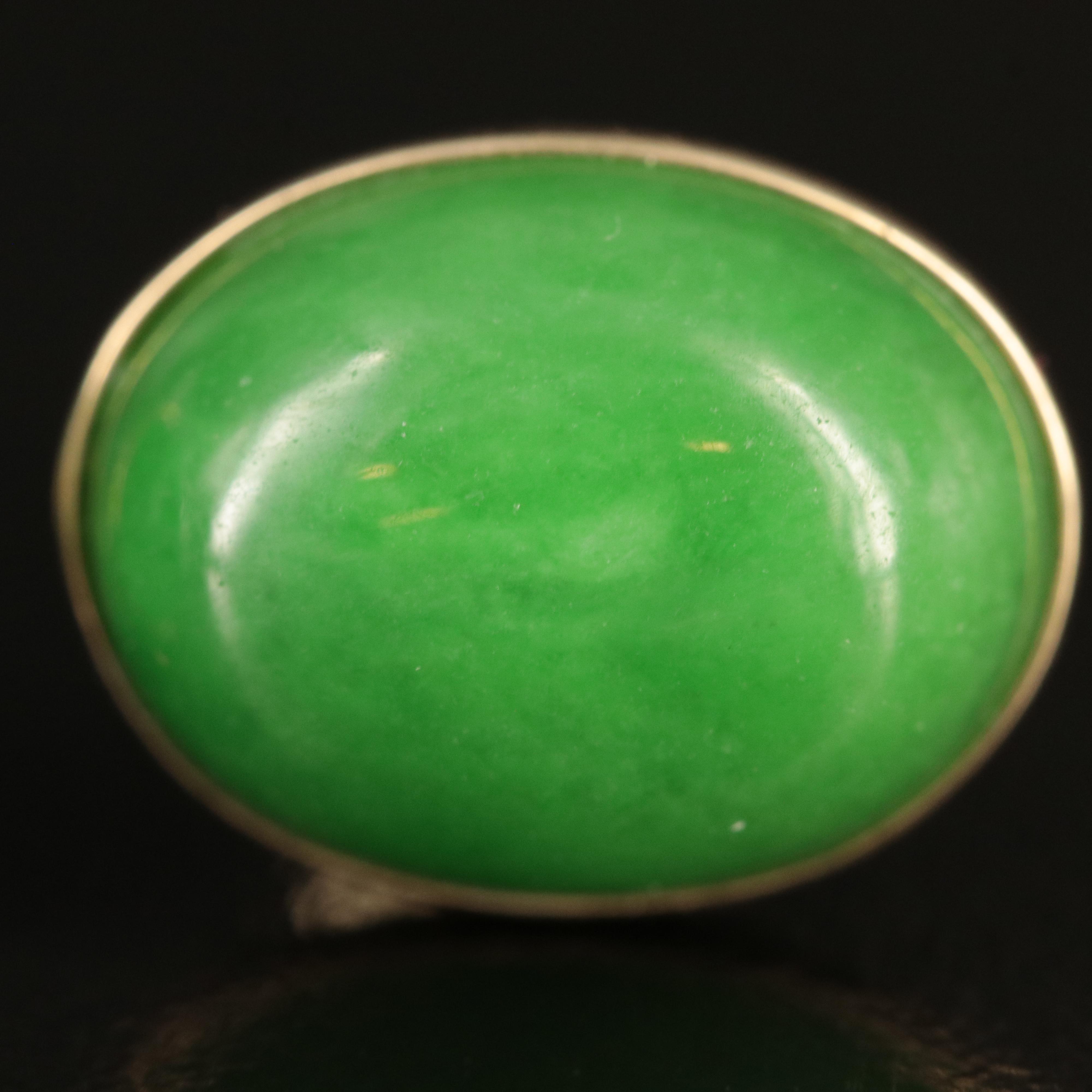 14K Jadeite Cabochon Earrings