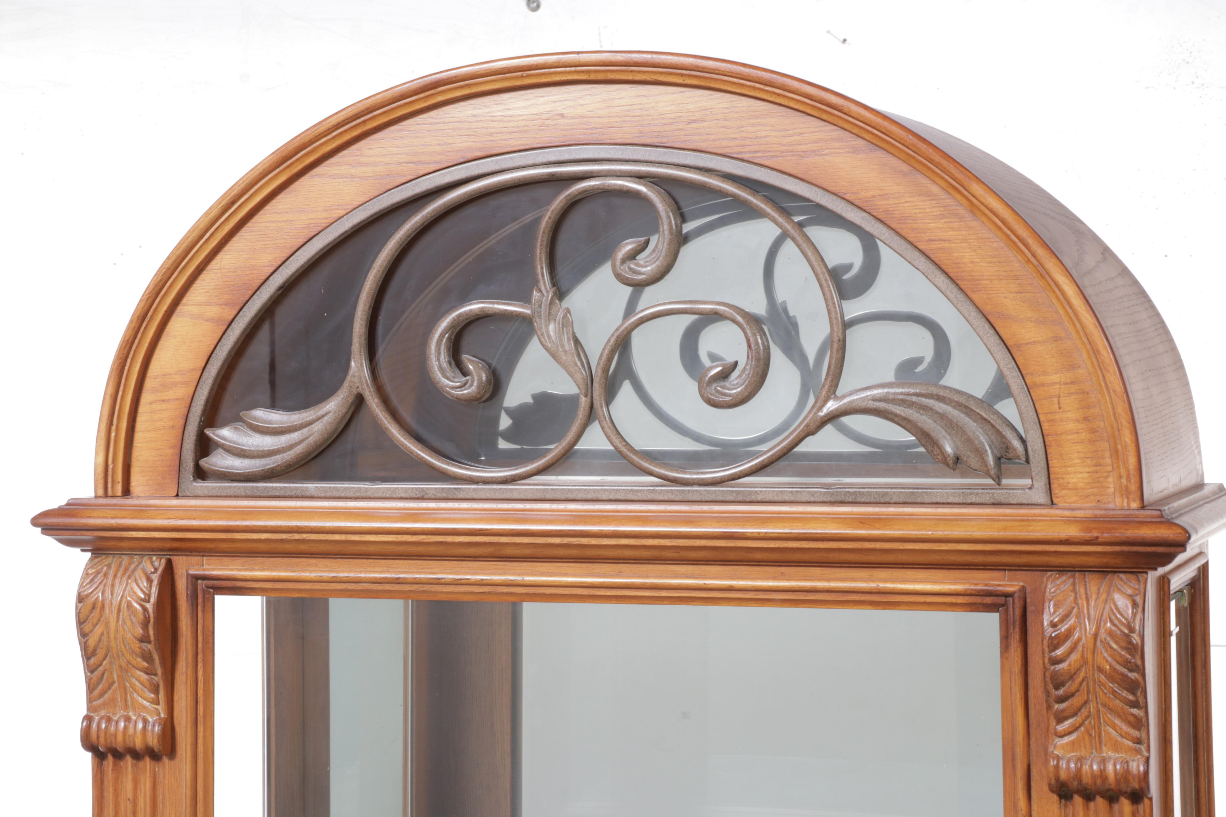 Ashley Furniture "Santa Barbara" Curio Cabinet in Rustic Oak Finish