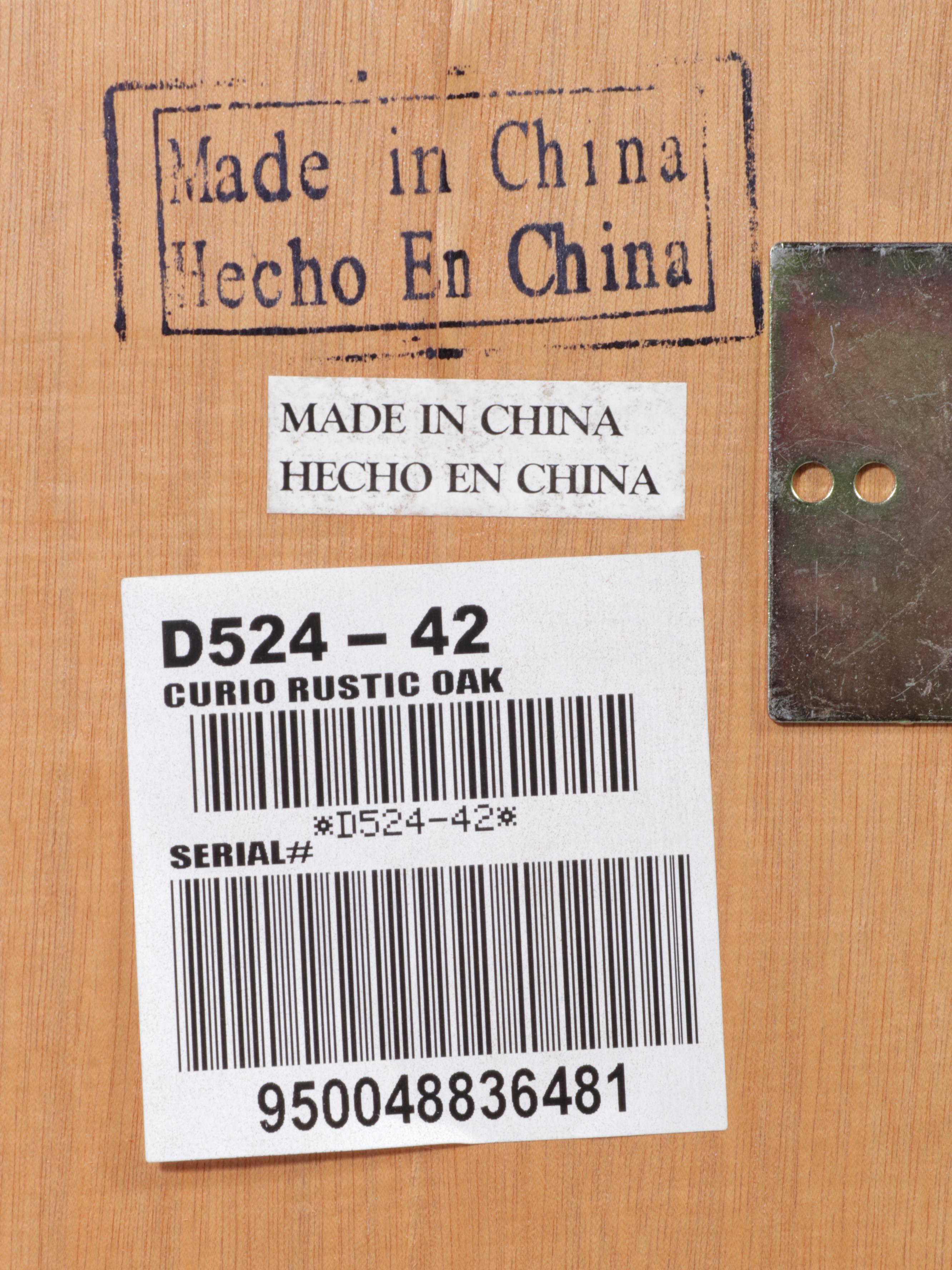 Ashley Furniture "Santa Barbara" Curio Cabinet in Rustic Oak Finish