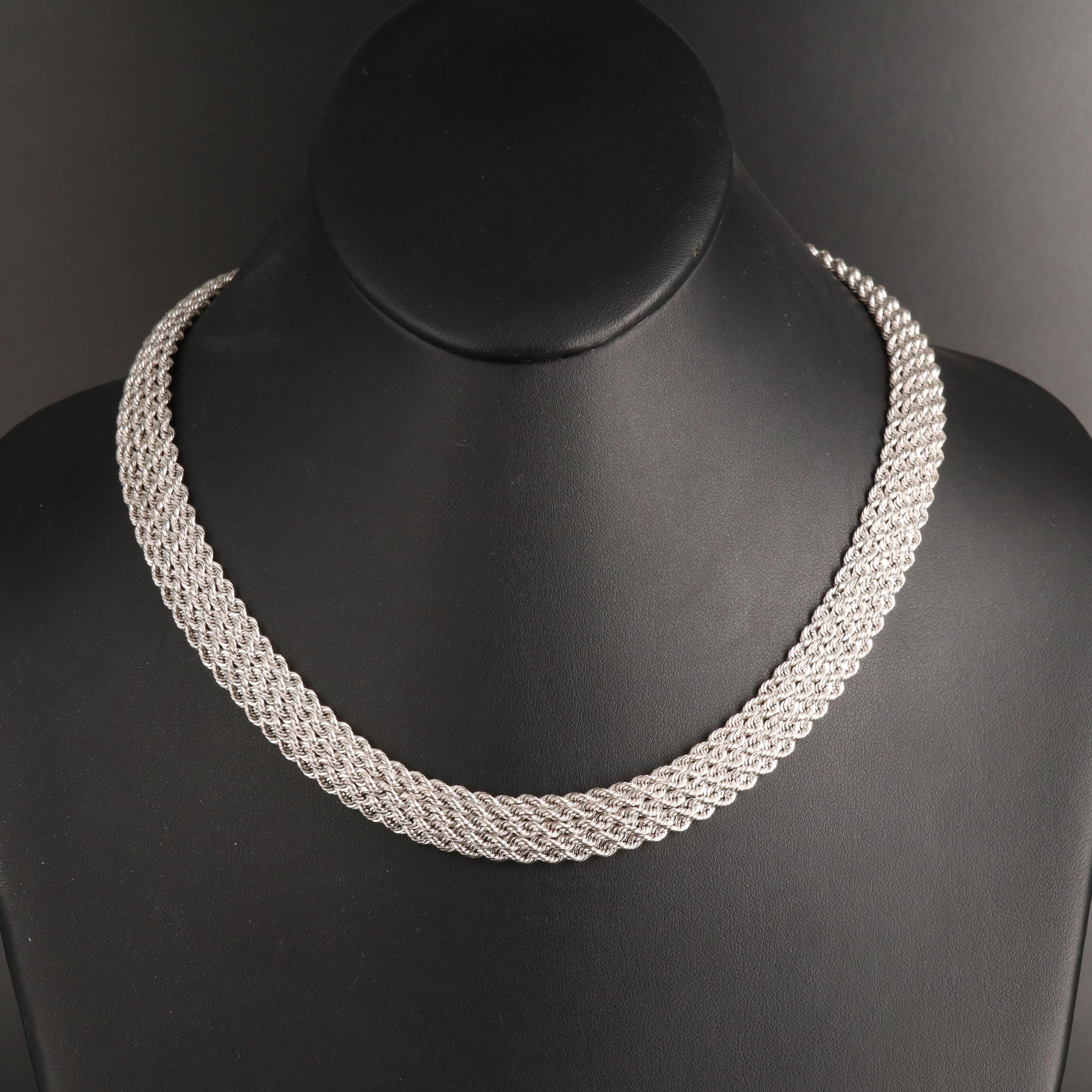 14K Five Row Rope Chain Necklace