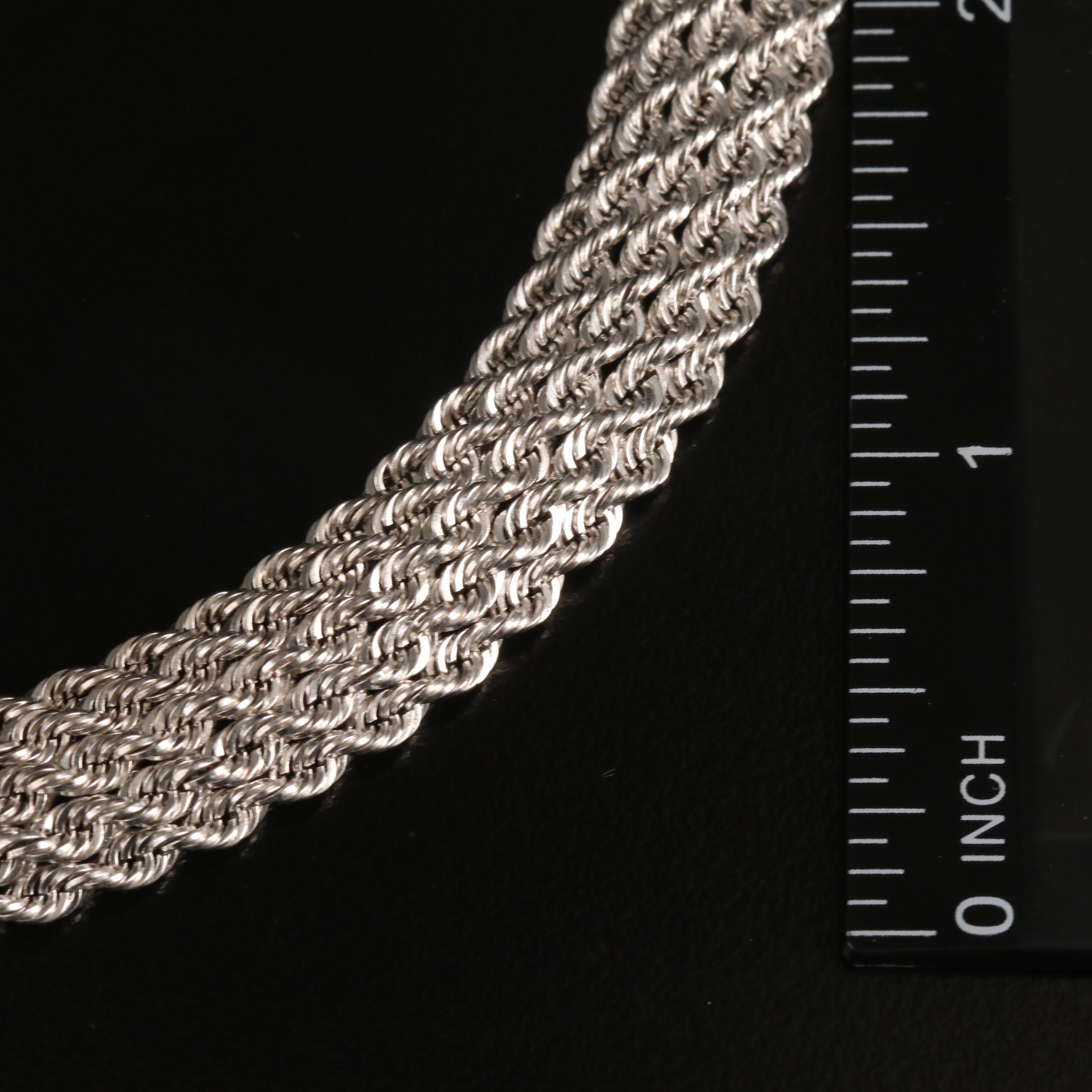 14K Five Row Rope Chain Necklace