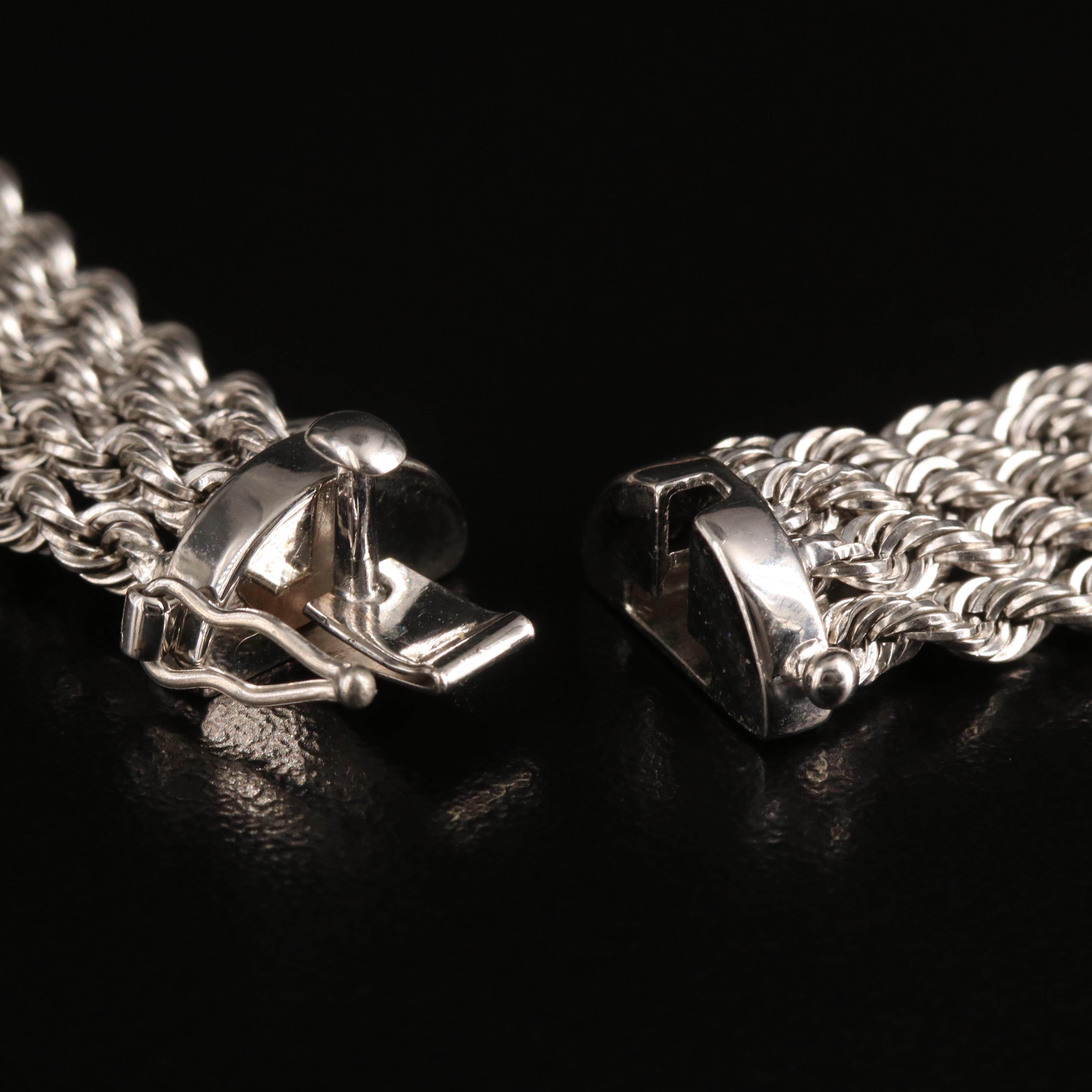 14K Five Row Rope Chain Necklace