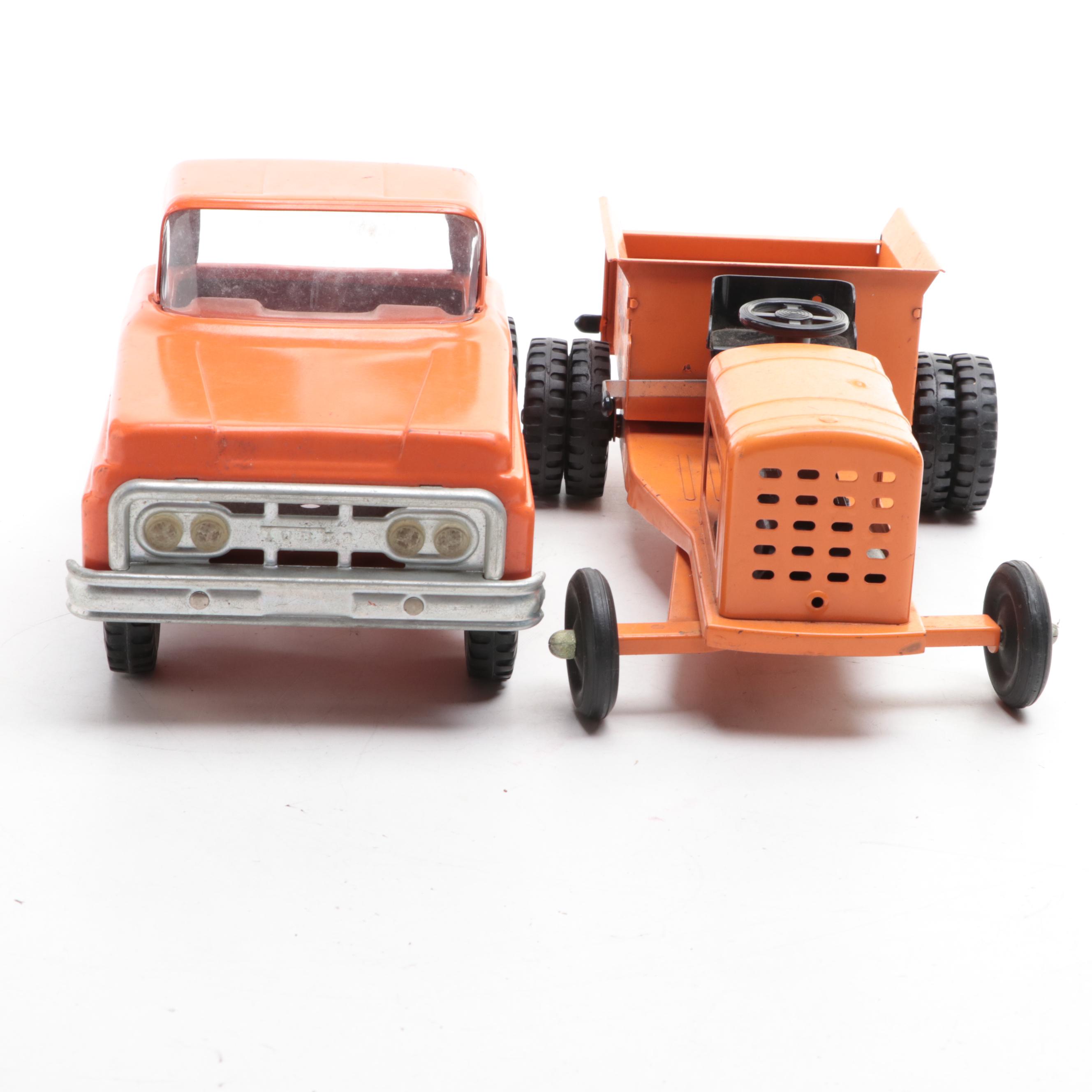 Tonka Golf Club Tractor With Tonka Ford Fire Truck Cab, Mid-20th Century