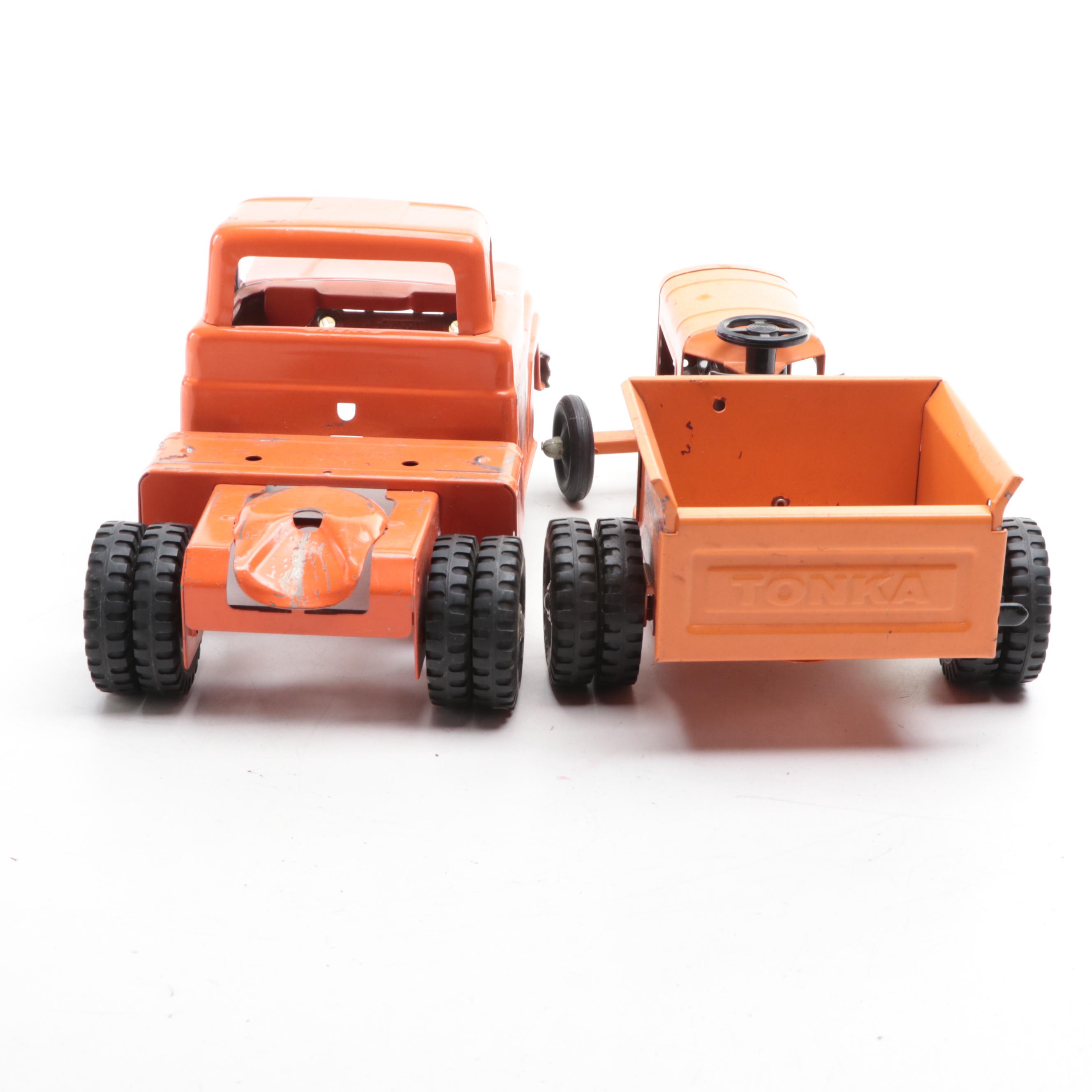 Tonka Golf Club Tractor With Tonka Ford Fire Truck Cab, Mid-20th Century