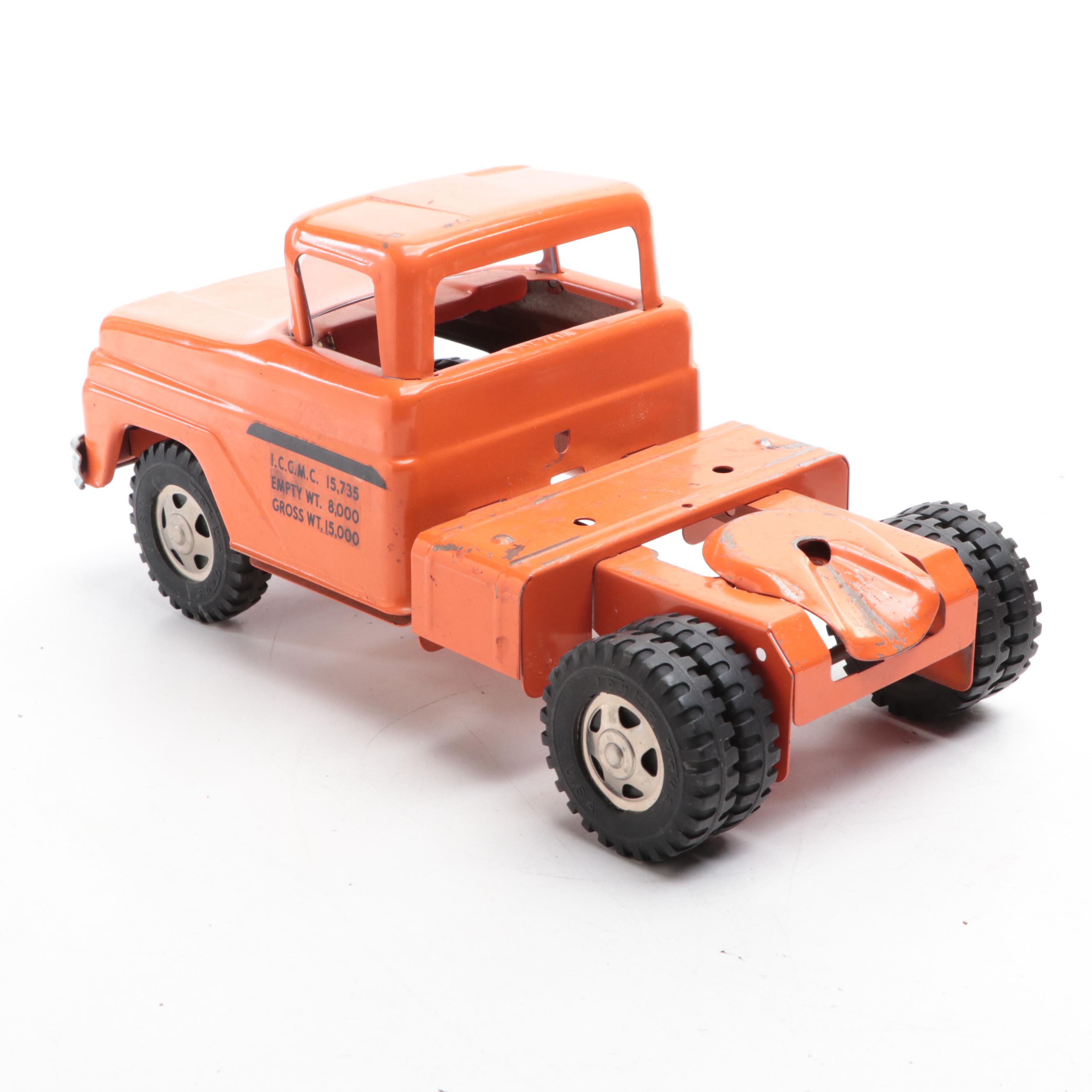 Tonka Golf Club Tractor With Tonka Ford Fire Truck Cab, Mid-20th Century