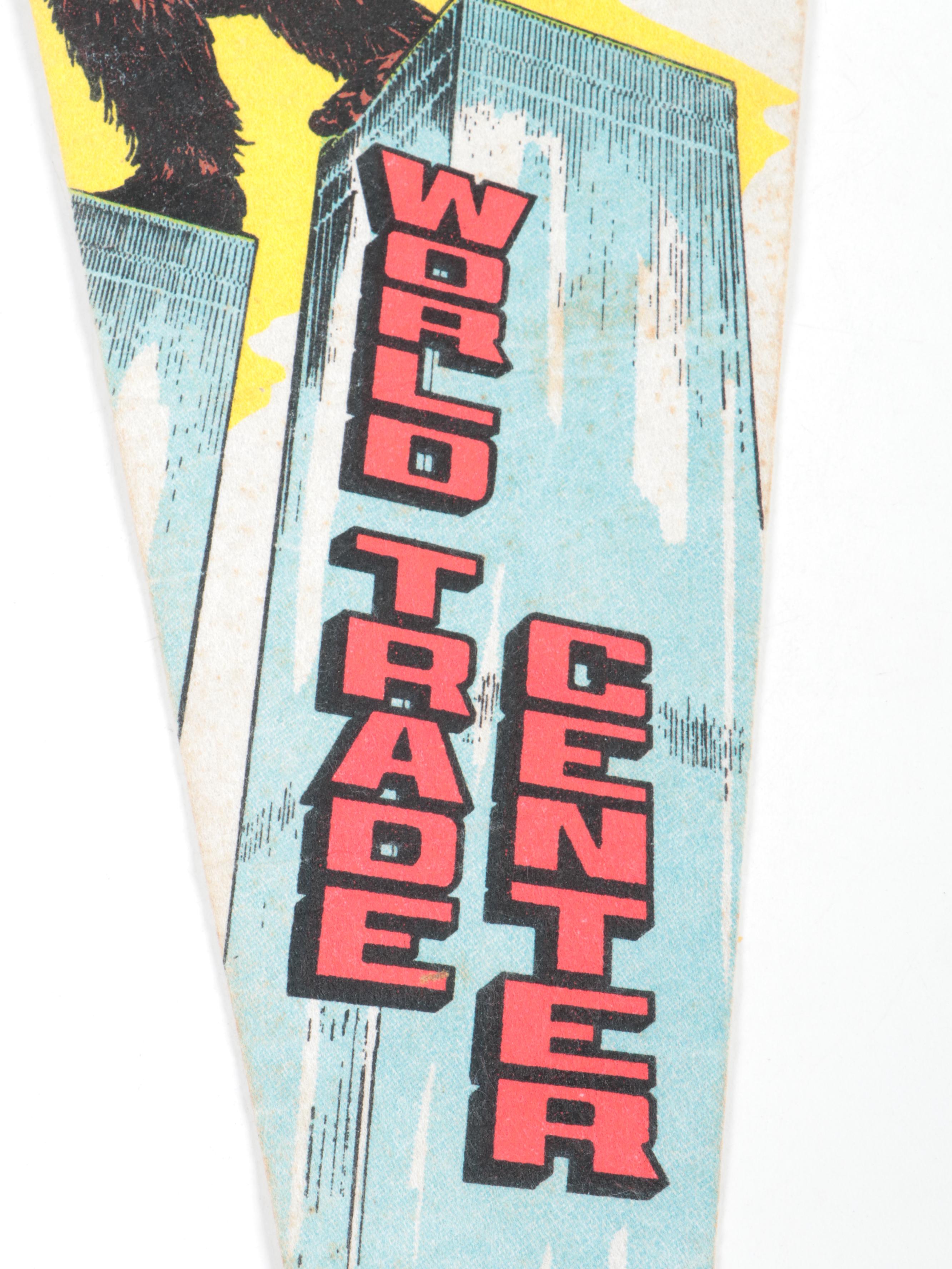 "King Kong" Movie World Trade Center New York City Pennant, 1977