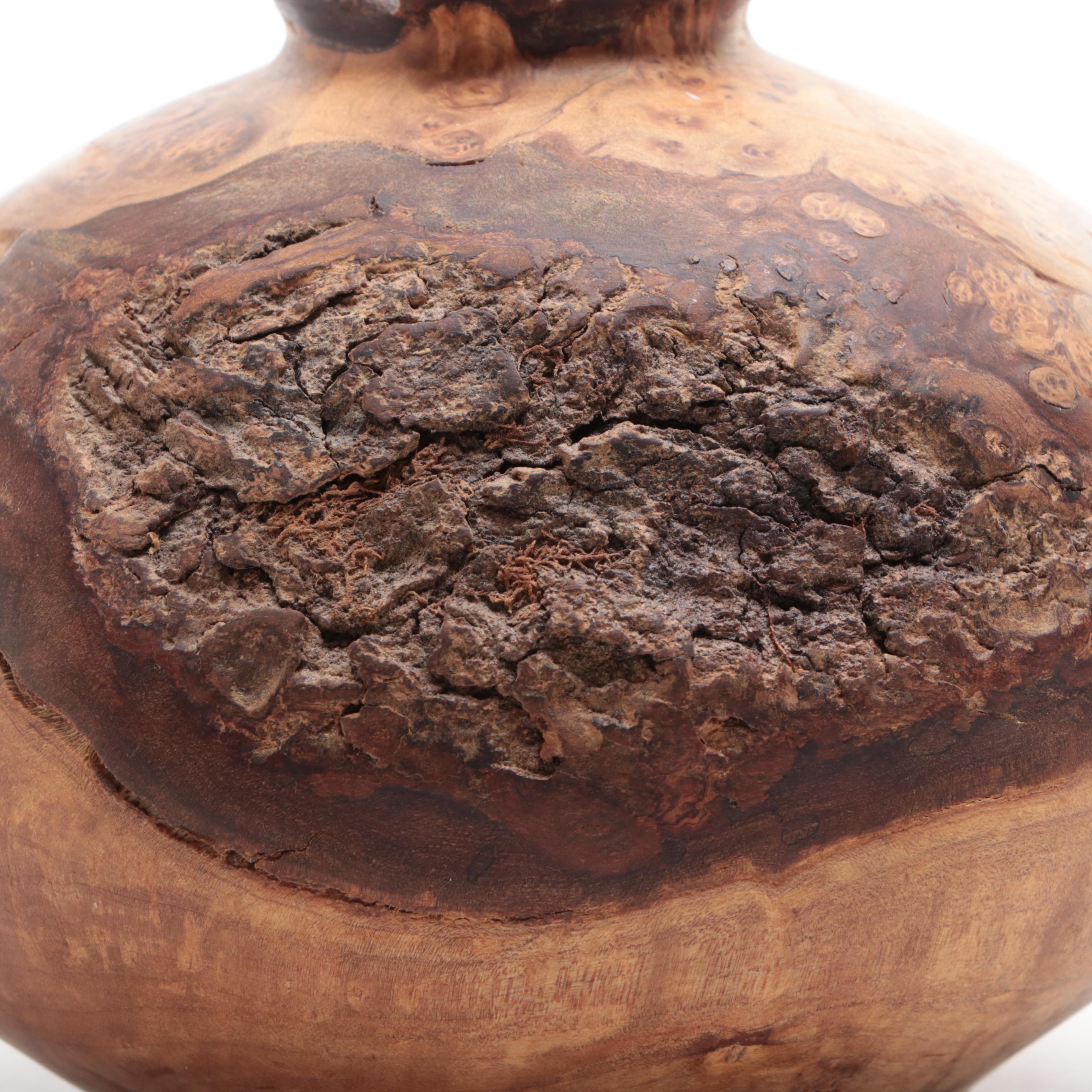 Knud Øland Hand-Turned and Carved Wood Vessel, 1991