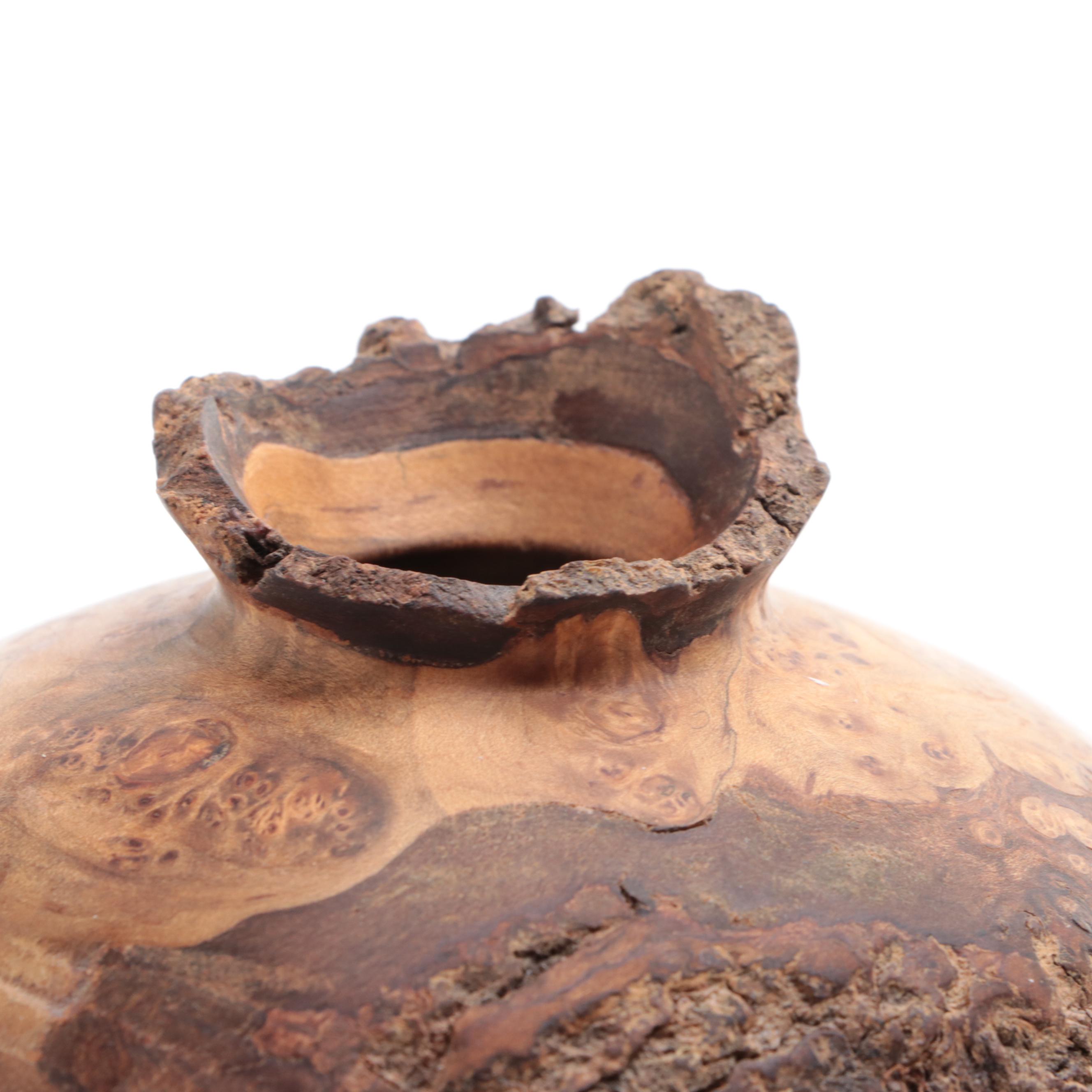 Knud Øland Hand-Turned and Carved Wood Vessel, 1991